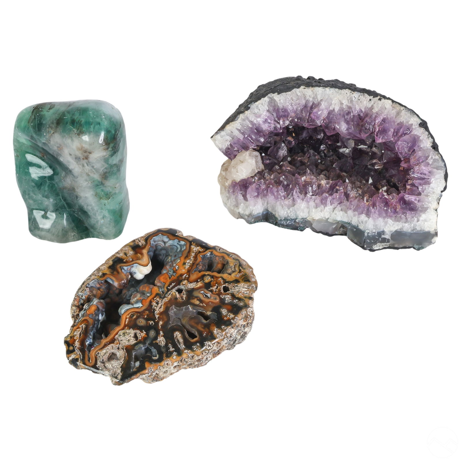 Natural Fluorite Amethyst & Coral Crystal Specimen (1 of 8)