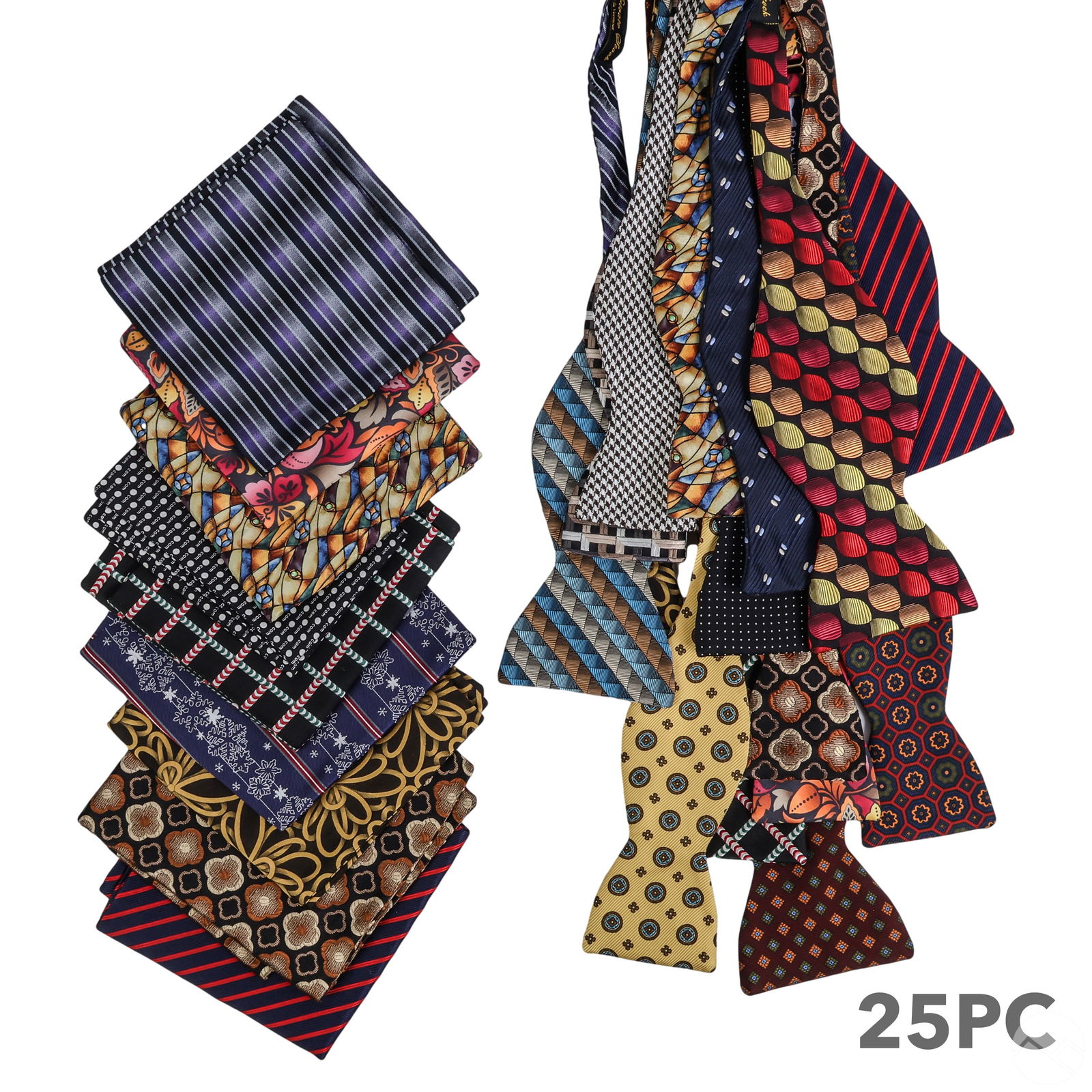 Designer Necktie & Pocket Square 25pc ESTATE LOT (1 of 7)