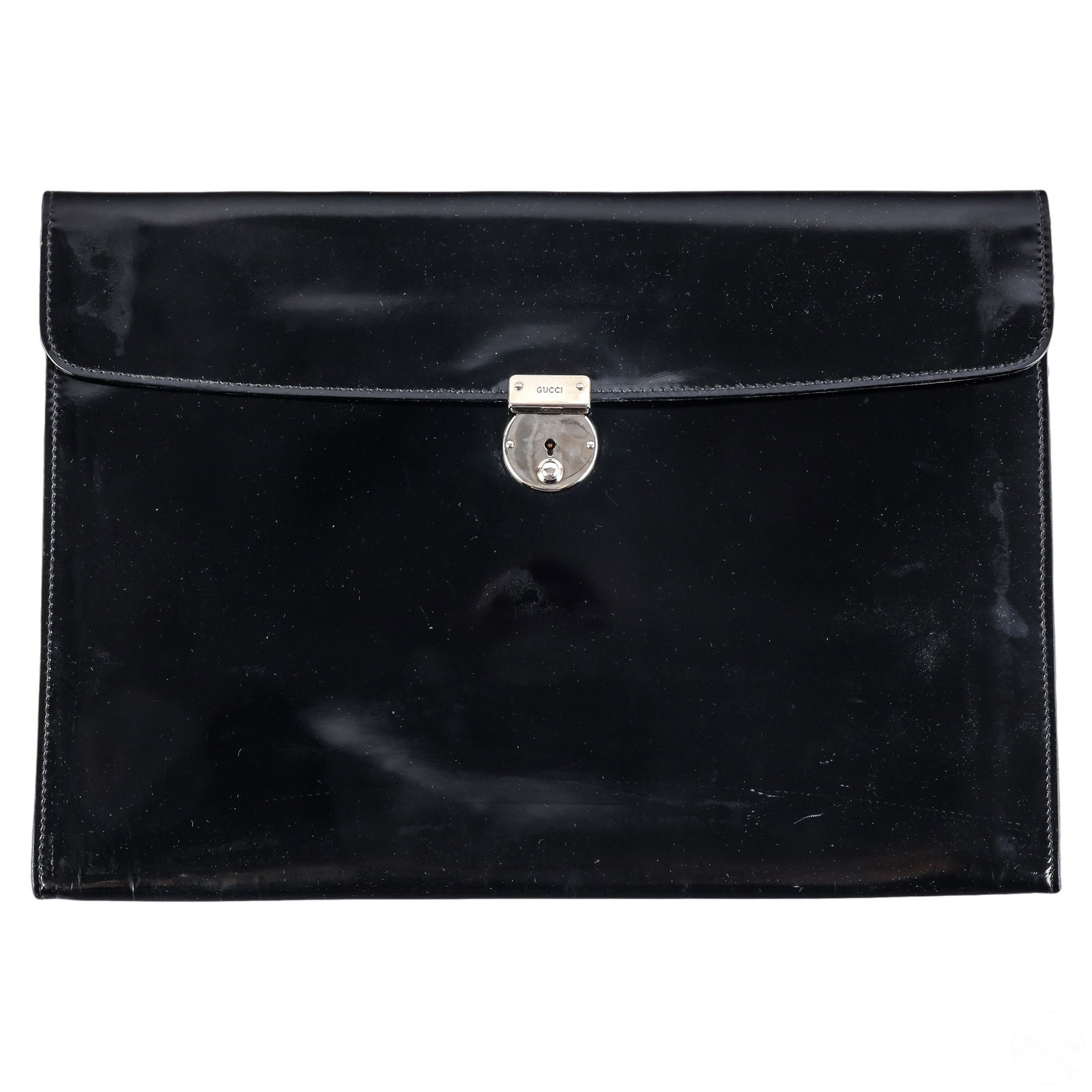 Gucci Black Italian Leather Document Briefcase Bag (1 of 6)