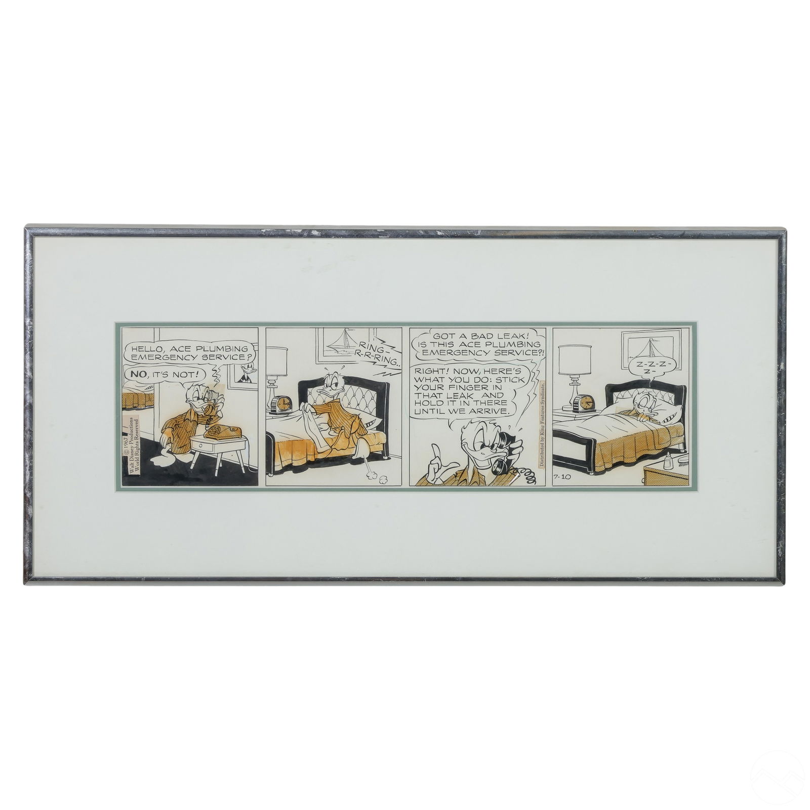 Walt Disney DONALD DUCK 1967 Original Comic Strip (1 of 6)