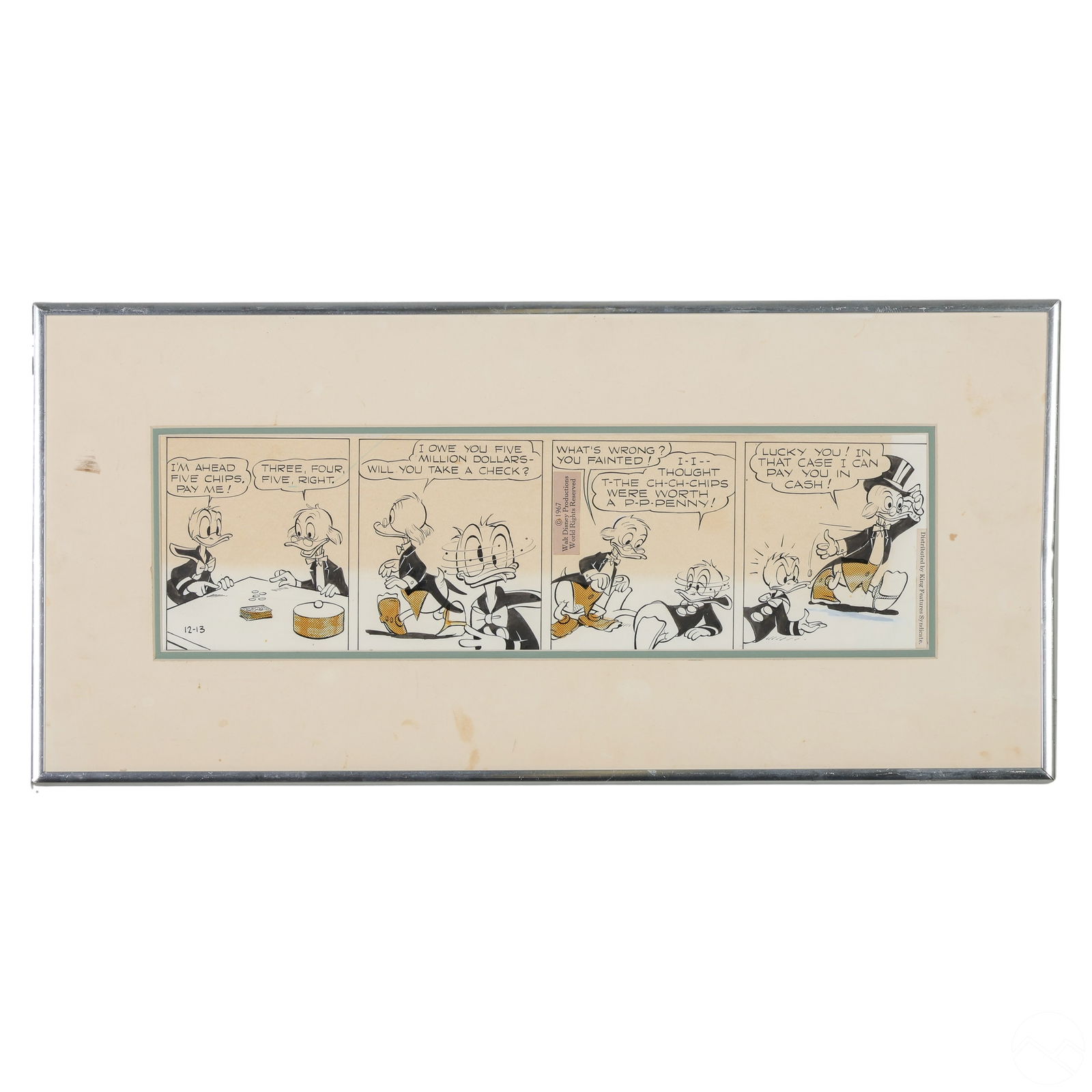 Walt Disney DONALD DUCK 1967 Original Comic Strip (1 of 5)