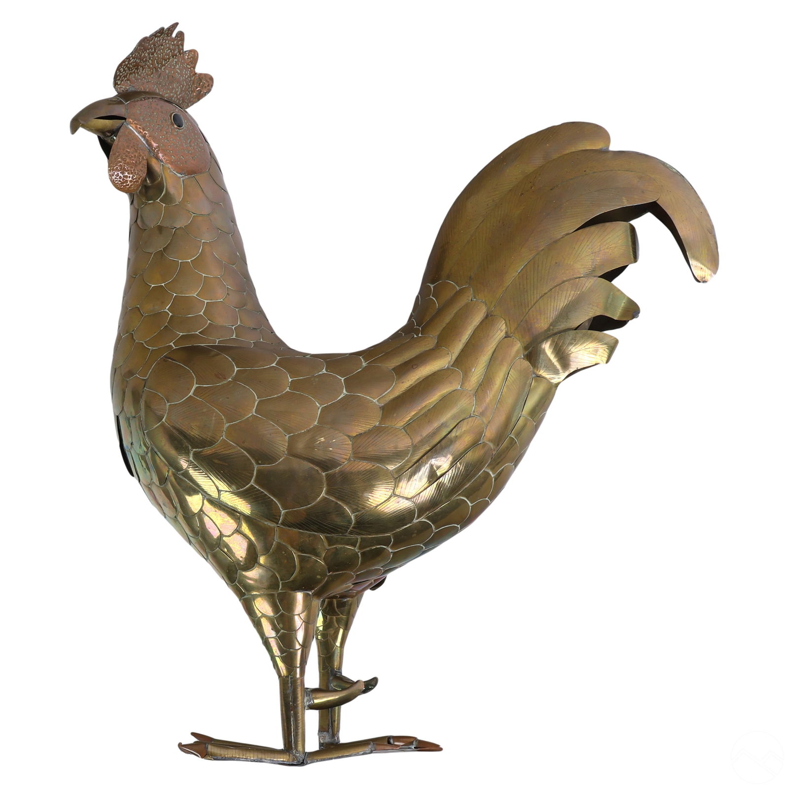 Mixed Metal Chicken Sculpture Manner of Bustamante (1 of 6)