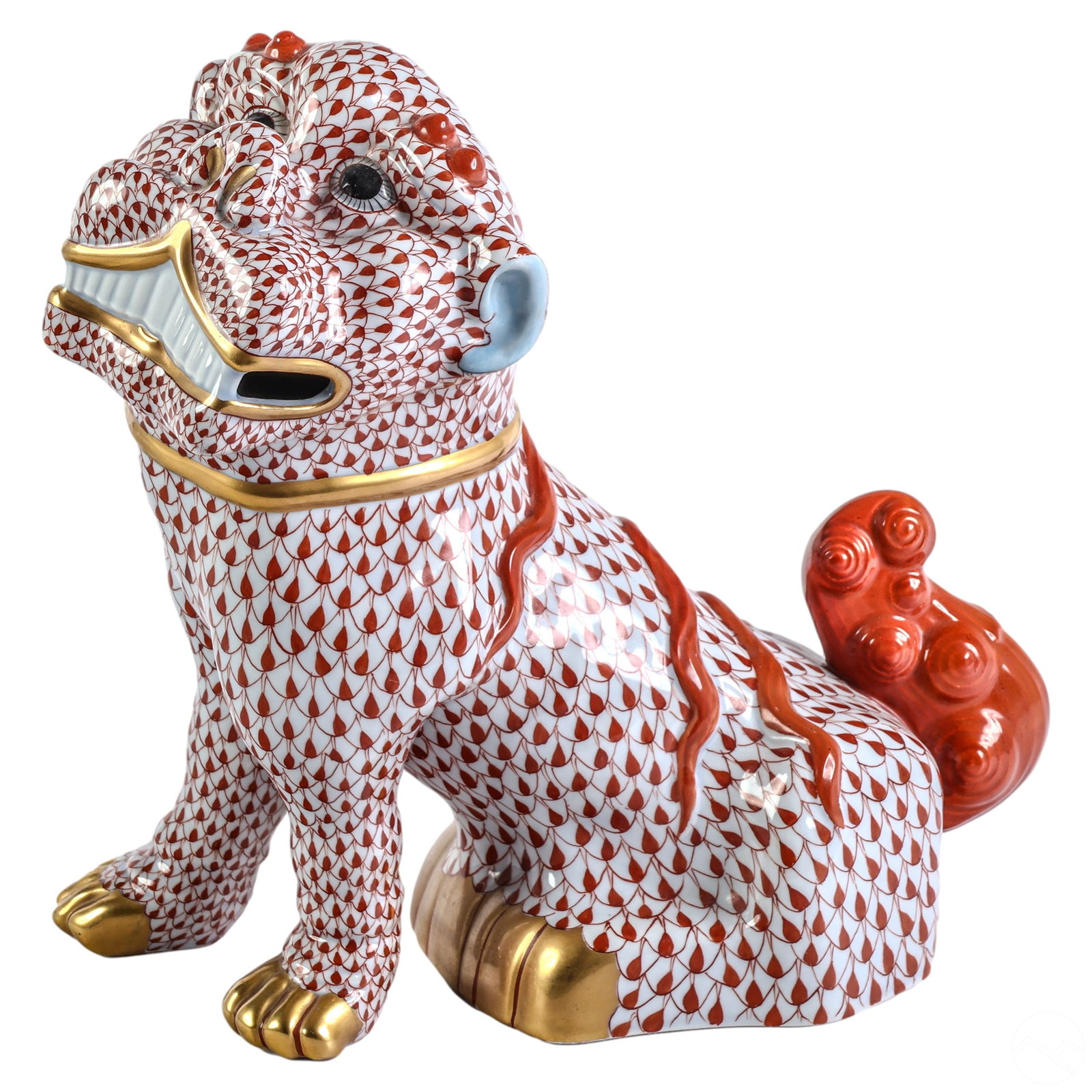 Herend Hungarian Porcelain Gilt Foo Dog Sculpture (1 of 5)