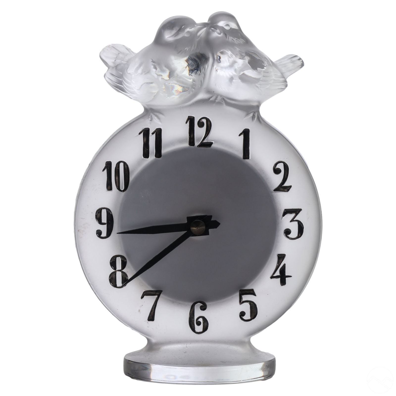 Lalique French Crystal Antoinette Lovebirds Clock (1 of 5)