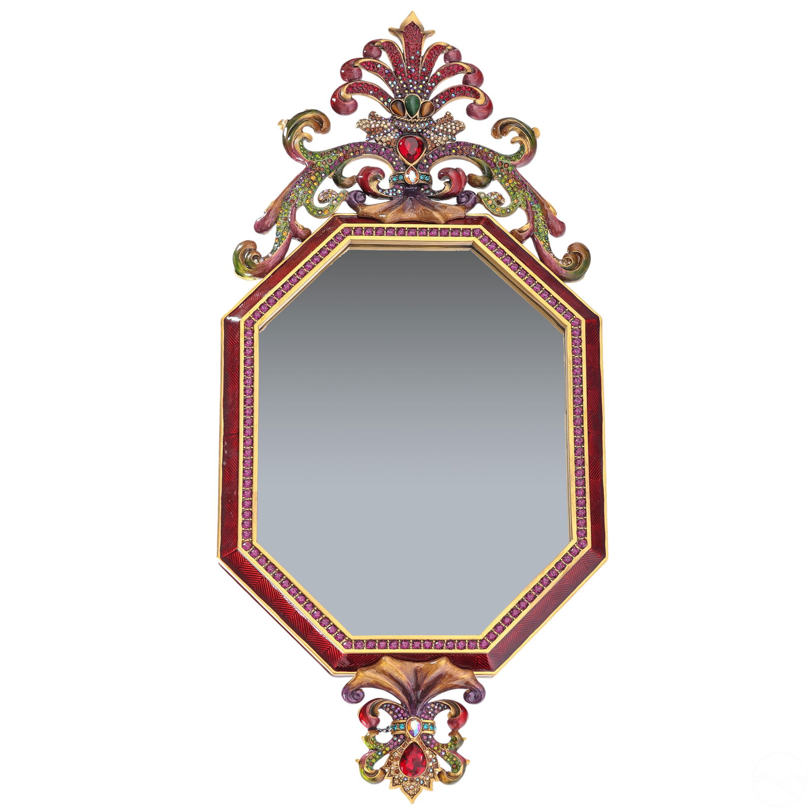 Jay Strongwater Enameled and Bejeweled Wall Mirror (1 of 6)