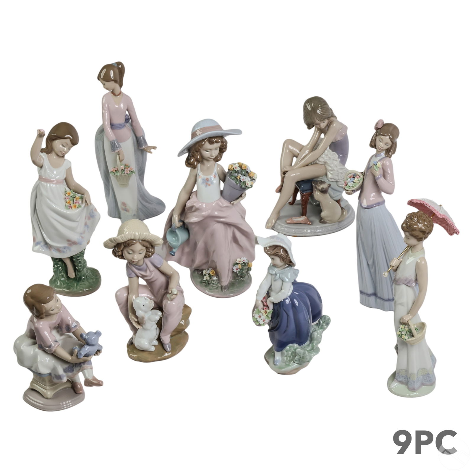 Lladro Glazed Spanish Porcelain Figurines 9pc. LOT (1 of 10)