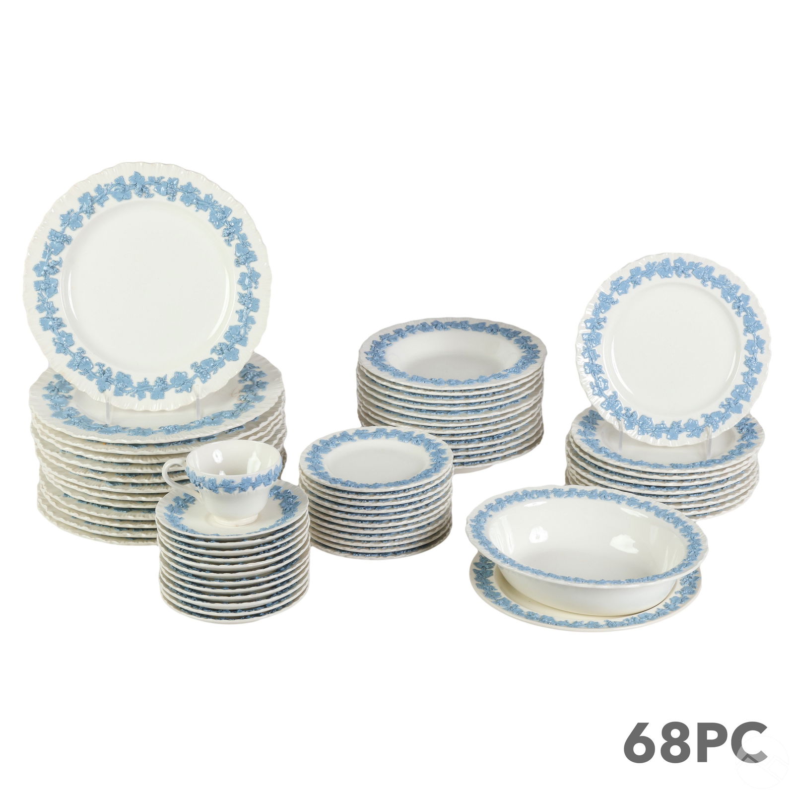 Wedgwood Porcelain Light Blue Queensware 68pc. SET (1 of 15)