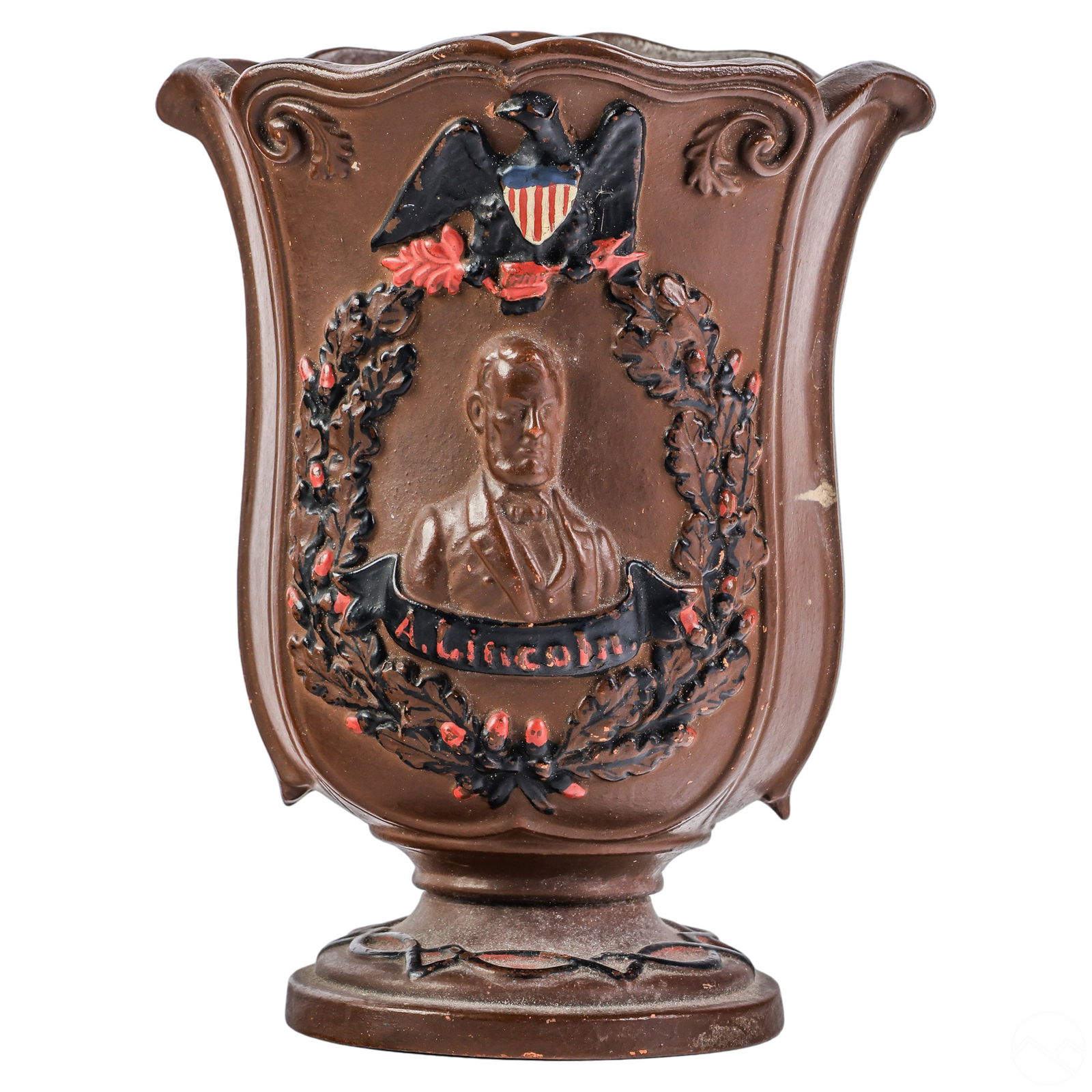 Old Lava Ware Terracotta Honest Abe Lincoln Vessel (1 of 7)