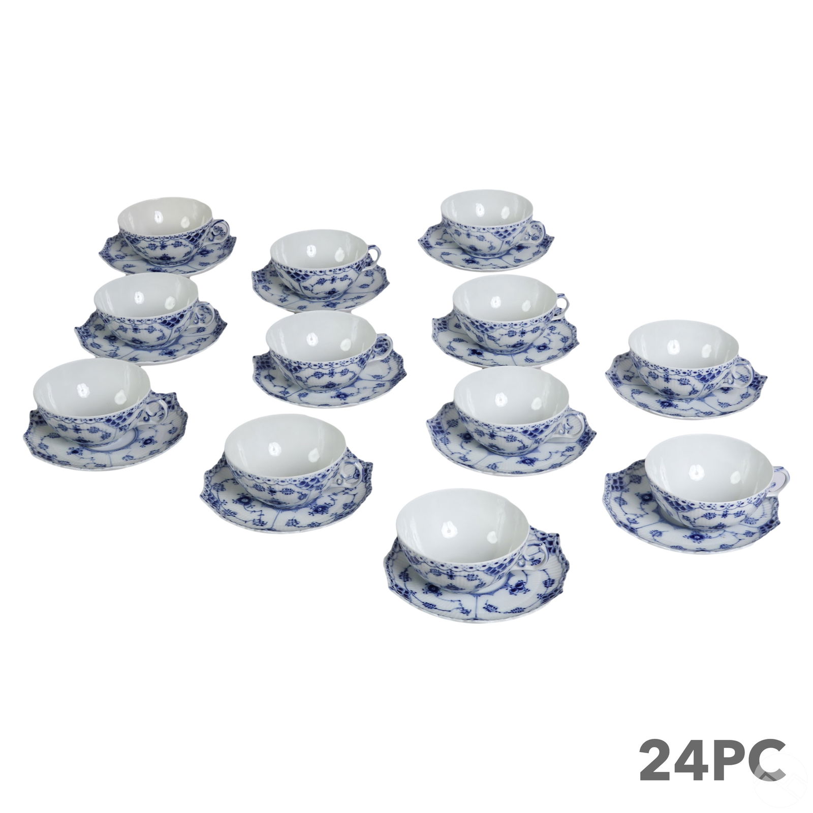Royal Copenhagen Blue Fluted Full Lace 24p Tea SET (1 of 6)
