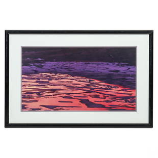 Thomas D. Mangelsen b.1946 FIRE & ICE Photo Print: Thomas D. Mangelsen (American, born 1946). A limited edition photographic art print in colors on paper. Titled, "Fire and Ice," produced circa mid to late 20th Century. A Canadian spring landscape dep