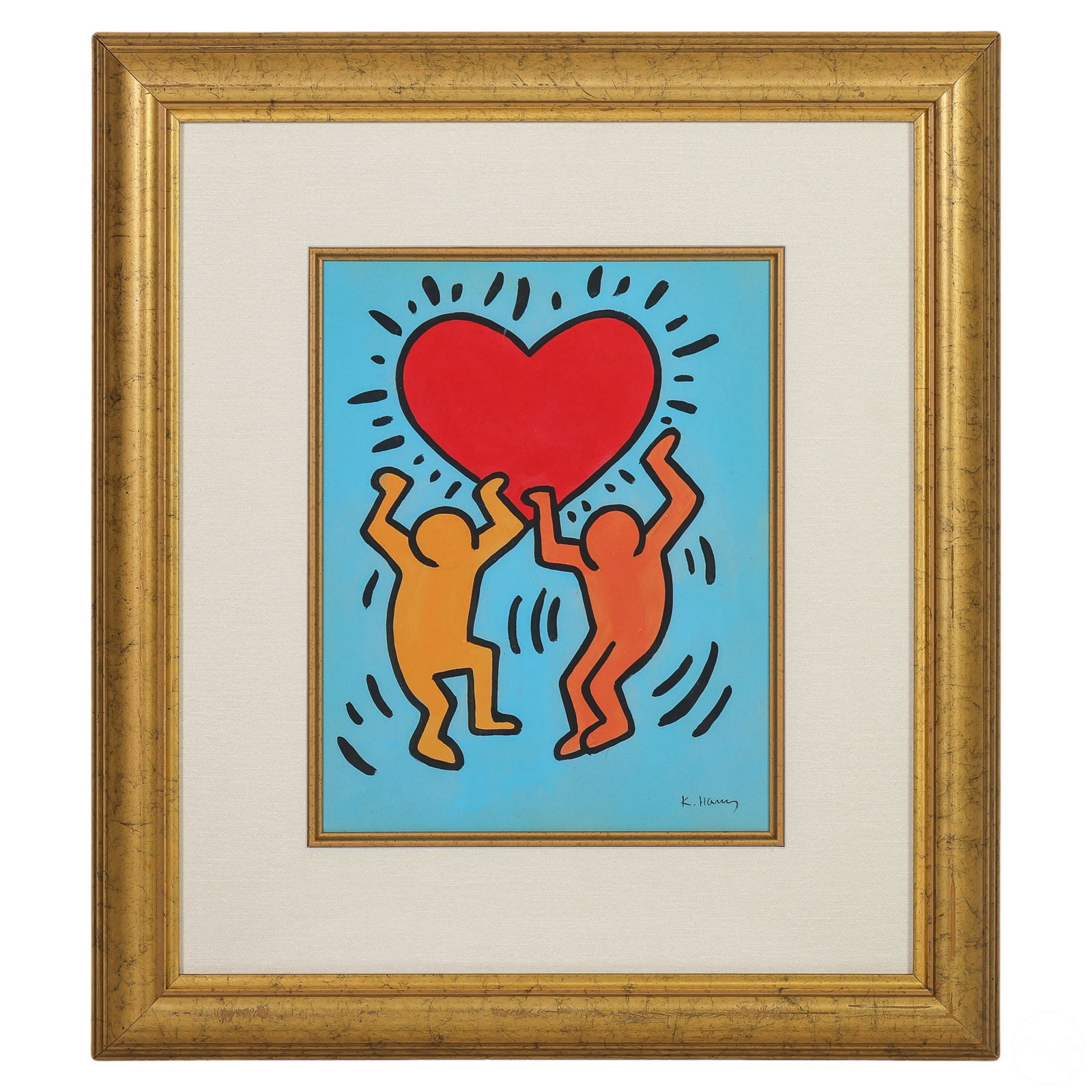 Graffiti Heart Watercolor Painting after K. Haring (1 of 5)