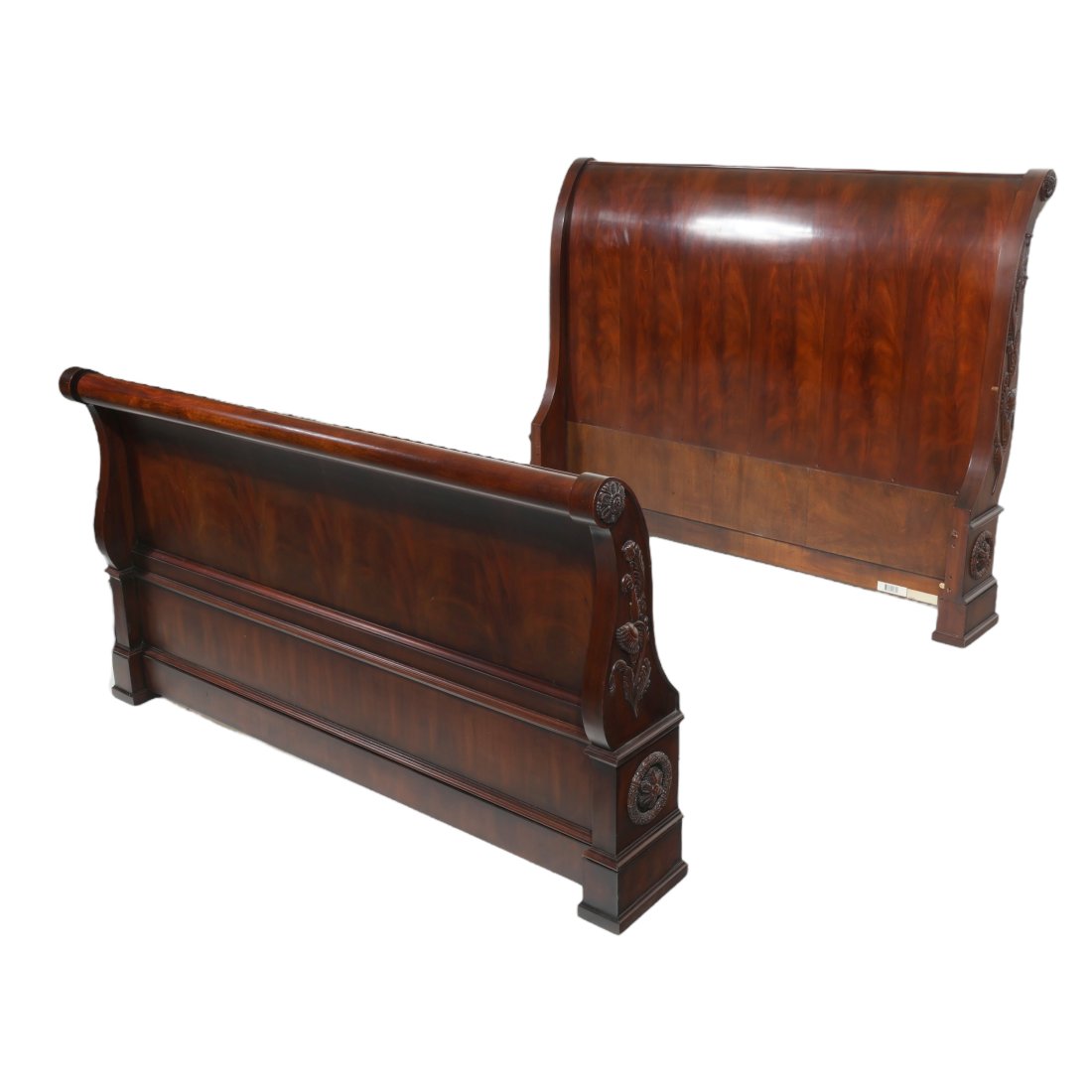 Ralph Lauren Mahogany Wood Queen Size Sleigh Bed (1 of 13)