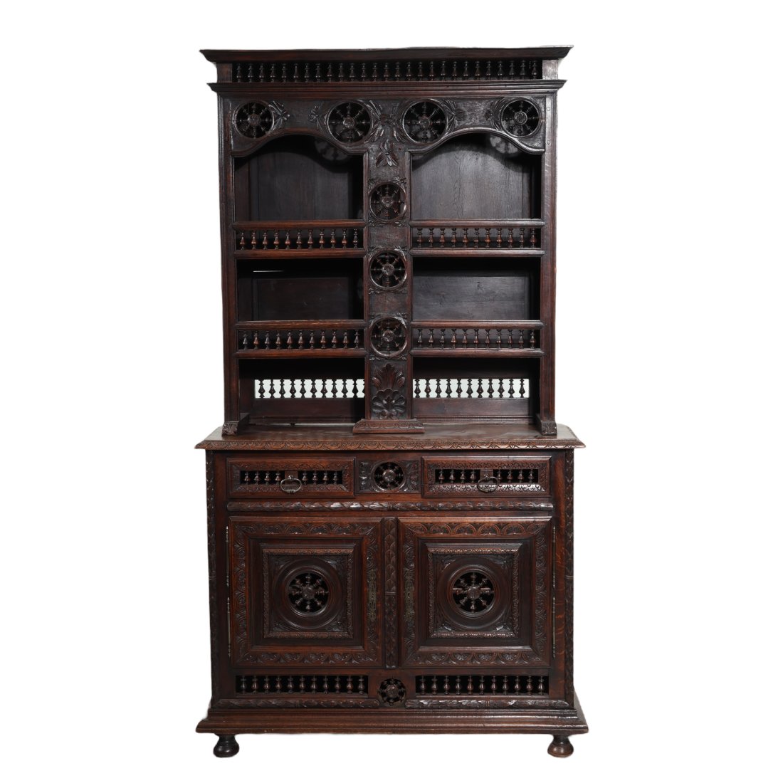 Antique French Breton Style Wood Sideboard Cabinet (1 of 11)