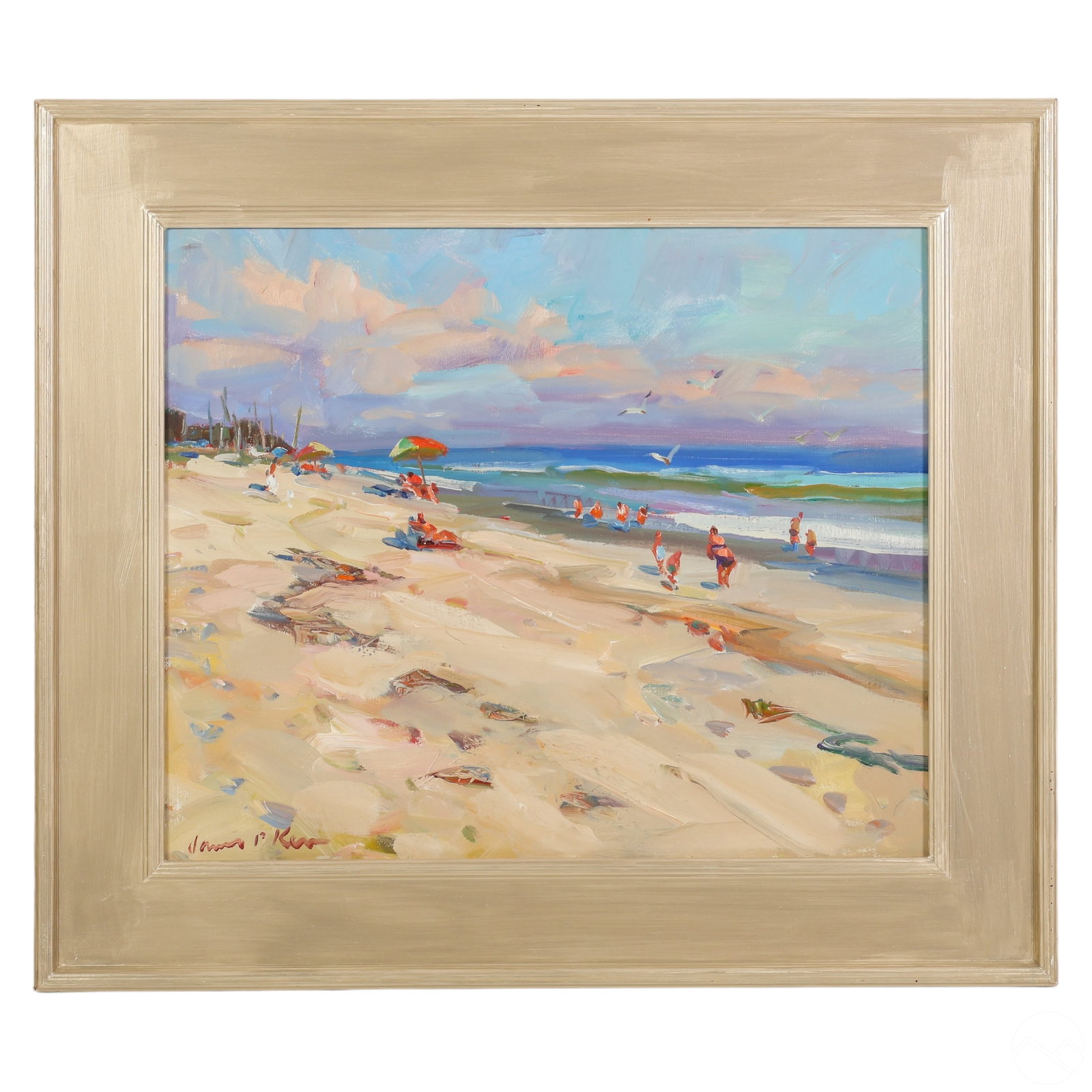 James Kerr b.1953 Beach Day Florida Coast Painting (1 of 7)