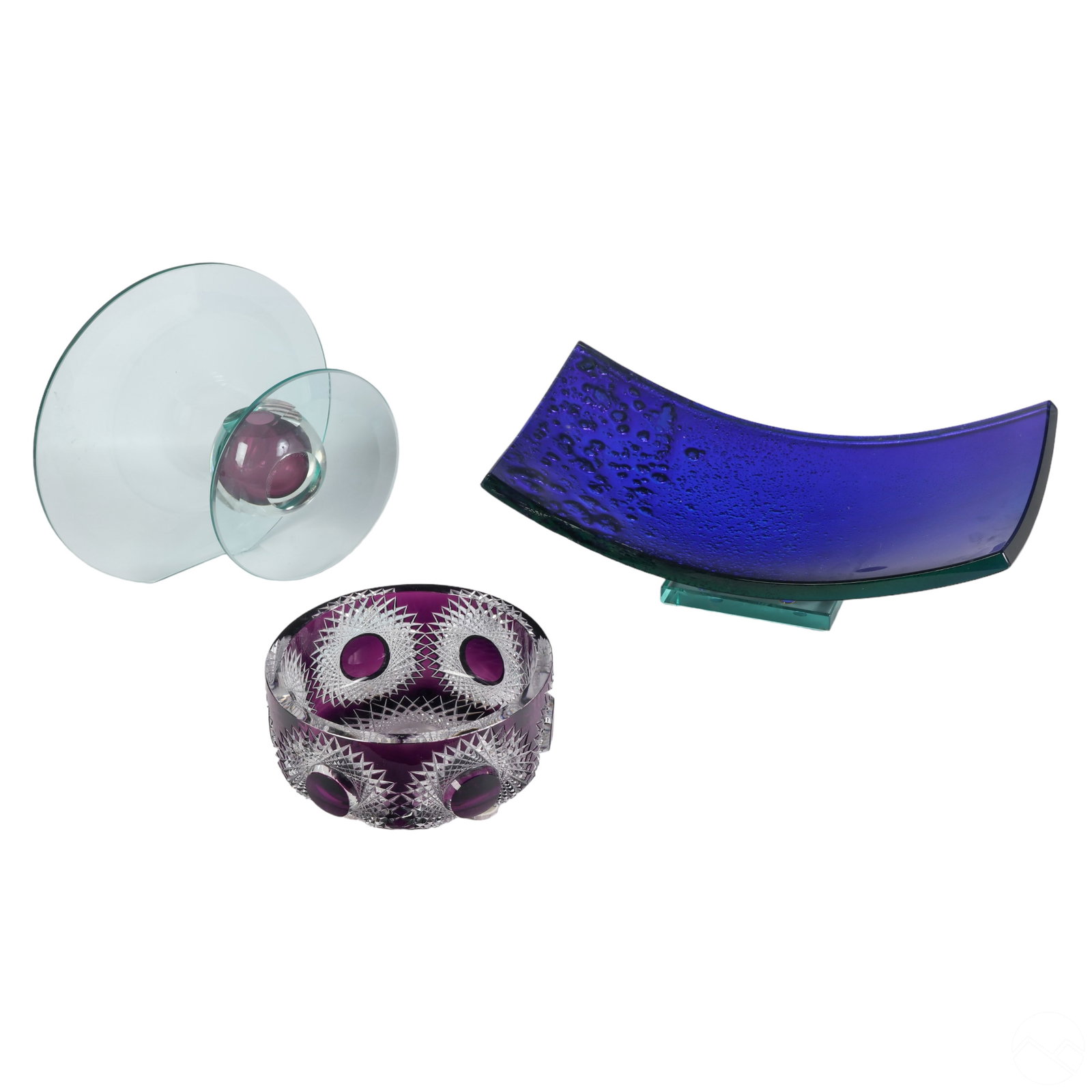 Modern Studio Art Glass Sculptures & Bowl 3pc. LOT (1 of 9)