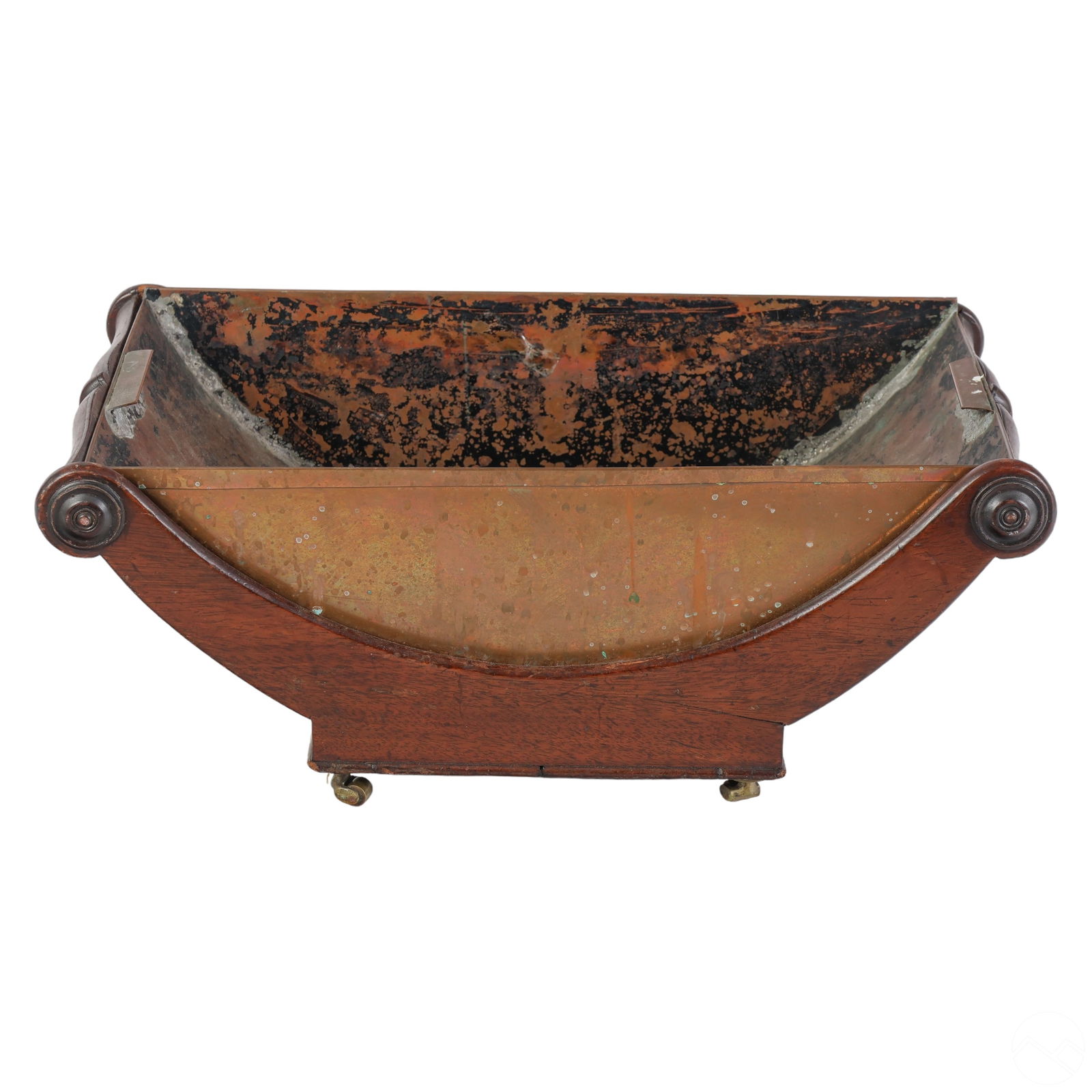 19C Regency Mahogany & Copper Cheese Wheel Coaster (1 of 6)