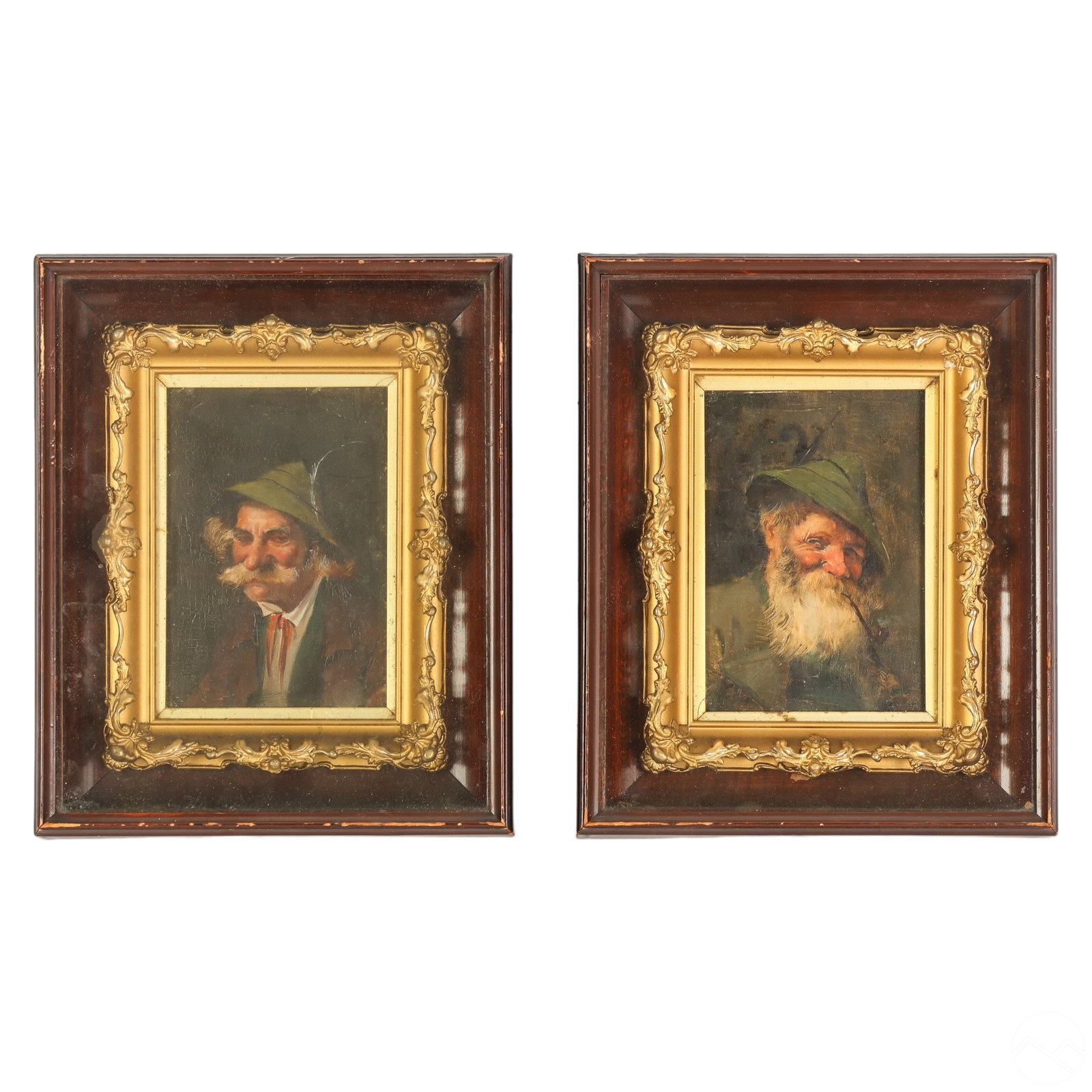 German 19C Antique Bavarian Men Portrait Paintings (1 of 6)
