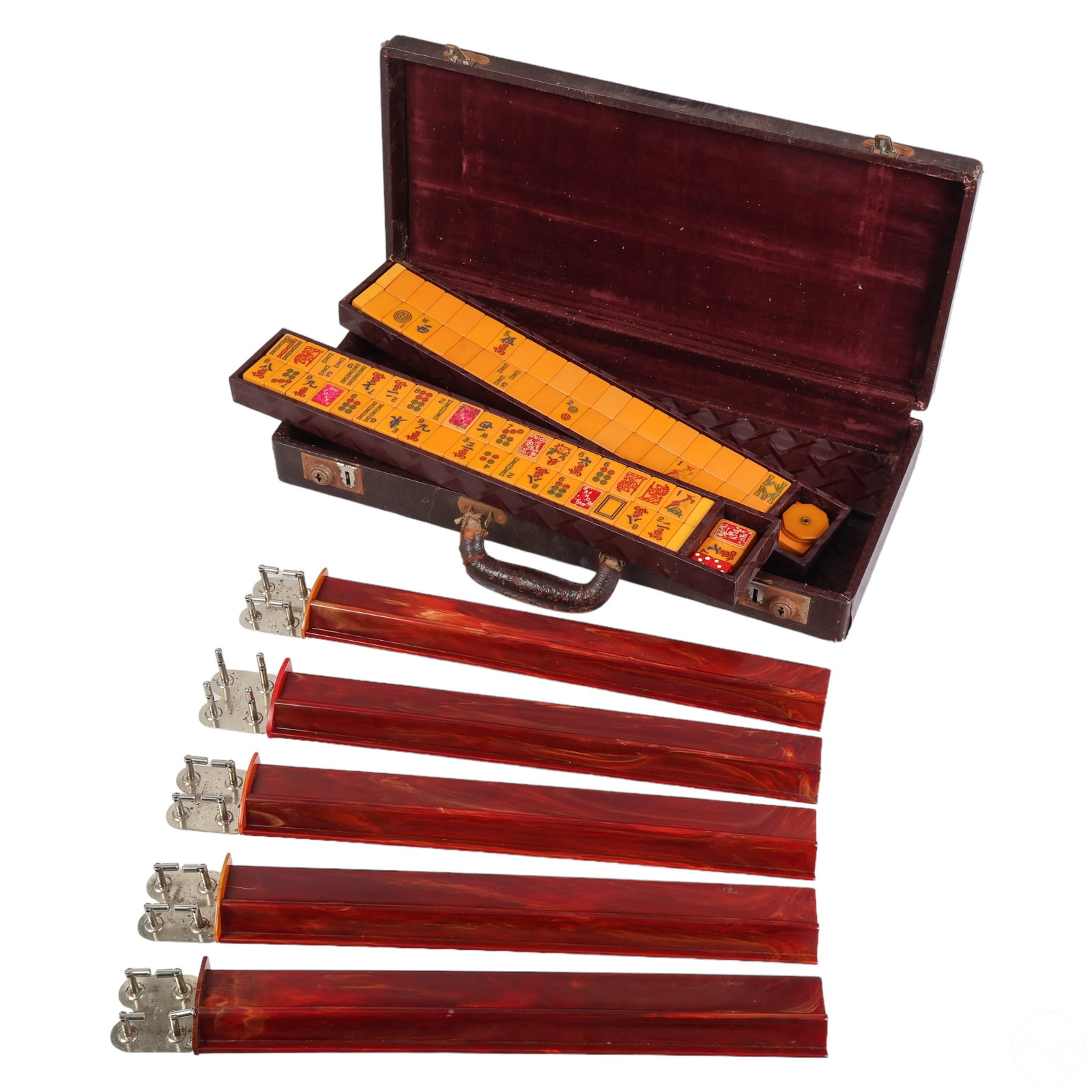 Vintage Bakelite Mahjong Game Set and Leather Case (1 of 4)