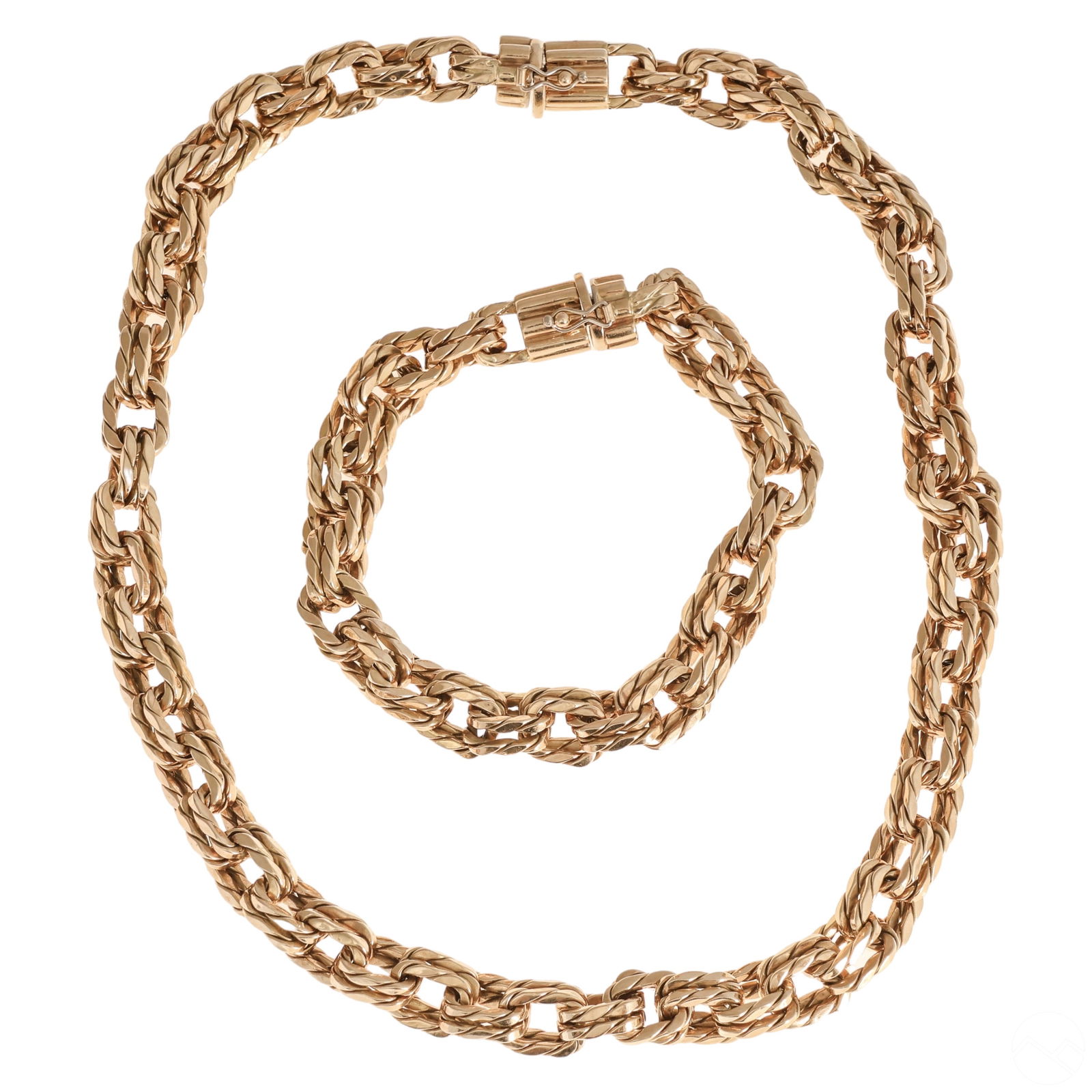 14k Gold Italian Bracelet and Necklace SET 100gr. (1 of 6)