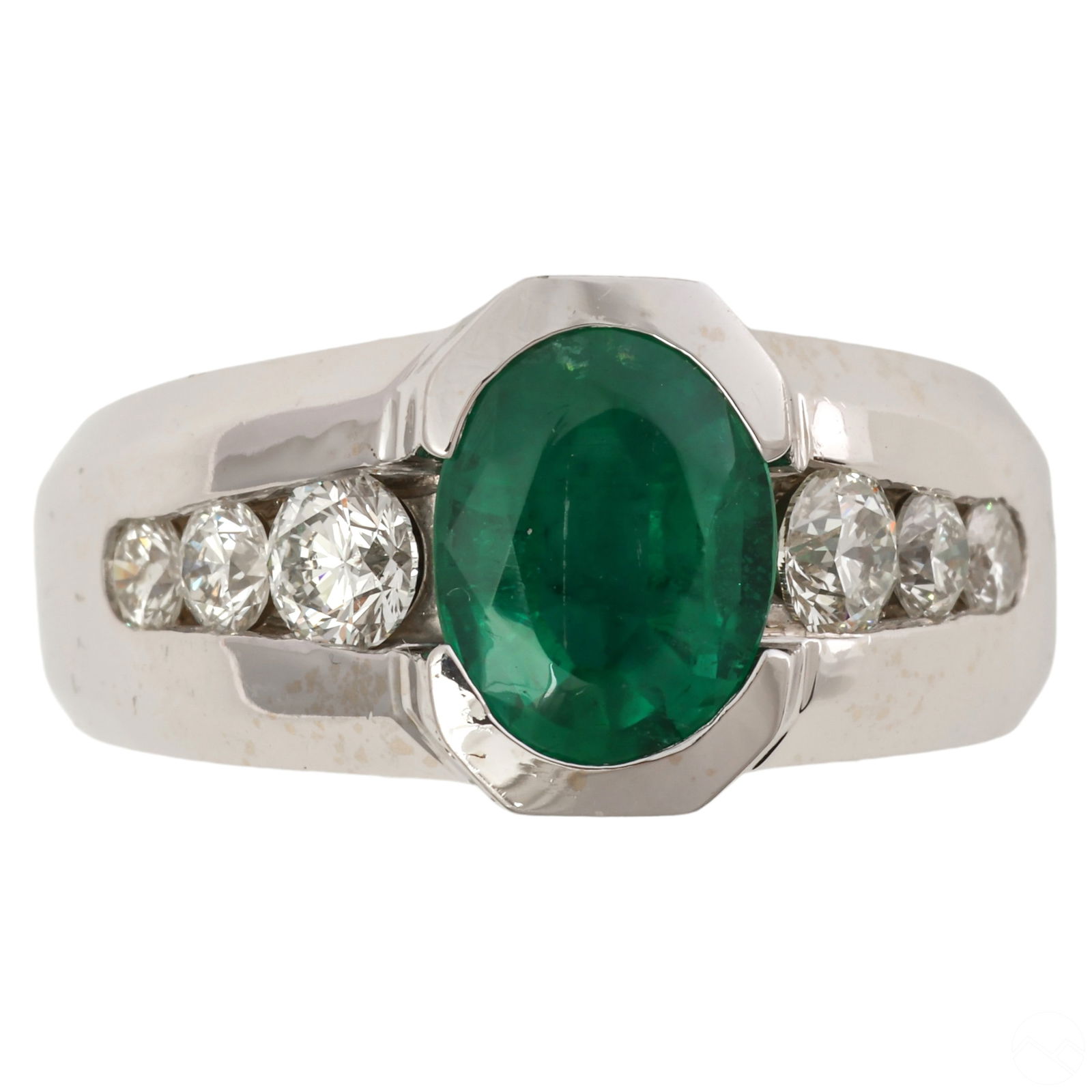 14k White Gold 4 CTTW Emerald & Diamond Ring Sz. 9 (1 of 11)