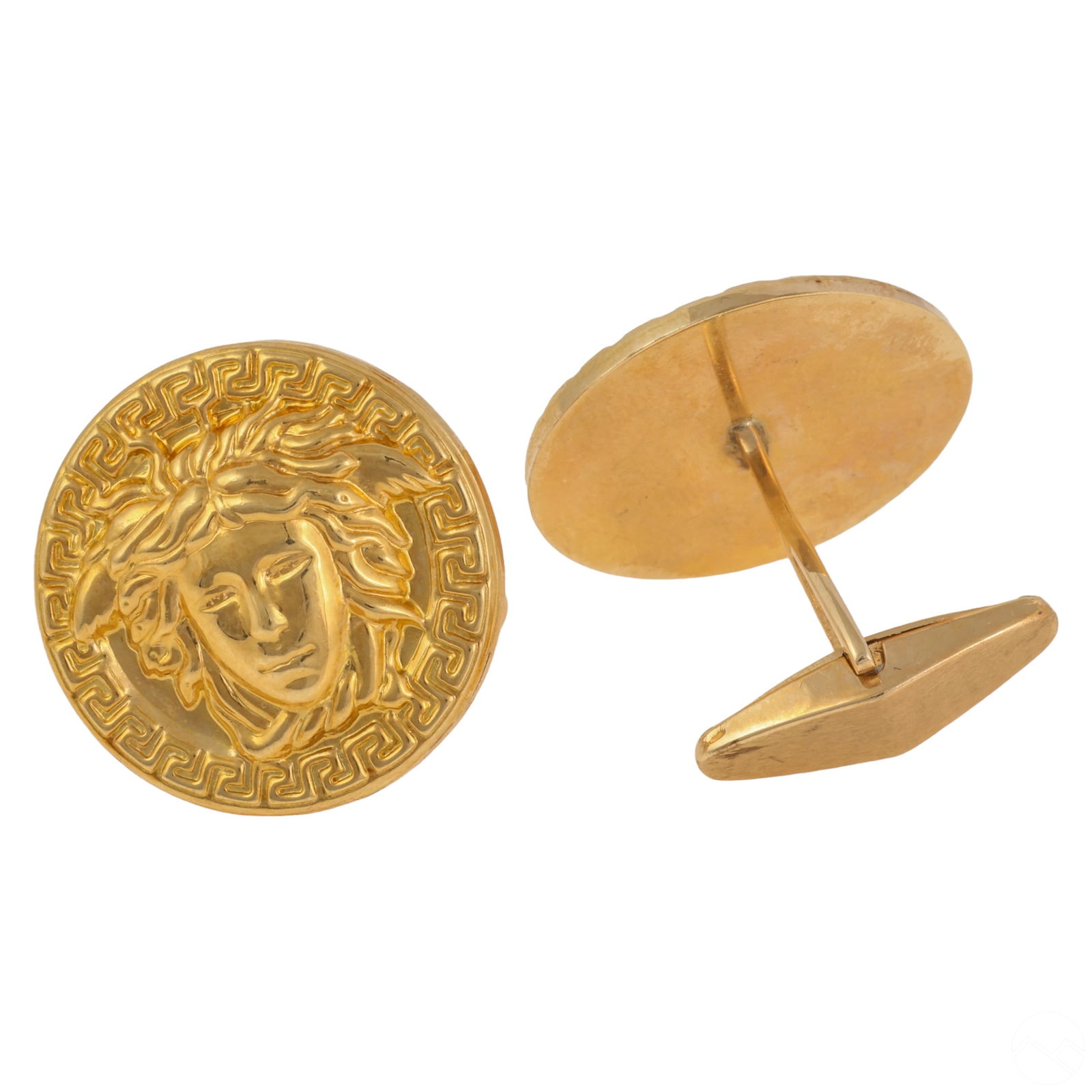 14k Gold Medusa Relief Versace Style Cufflinks 18g (1 of 6)