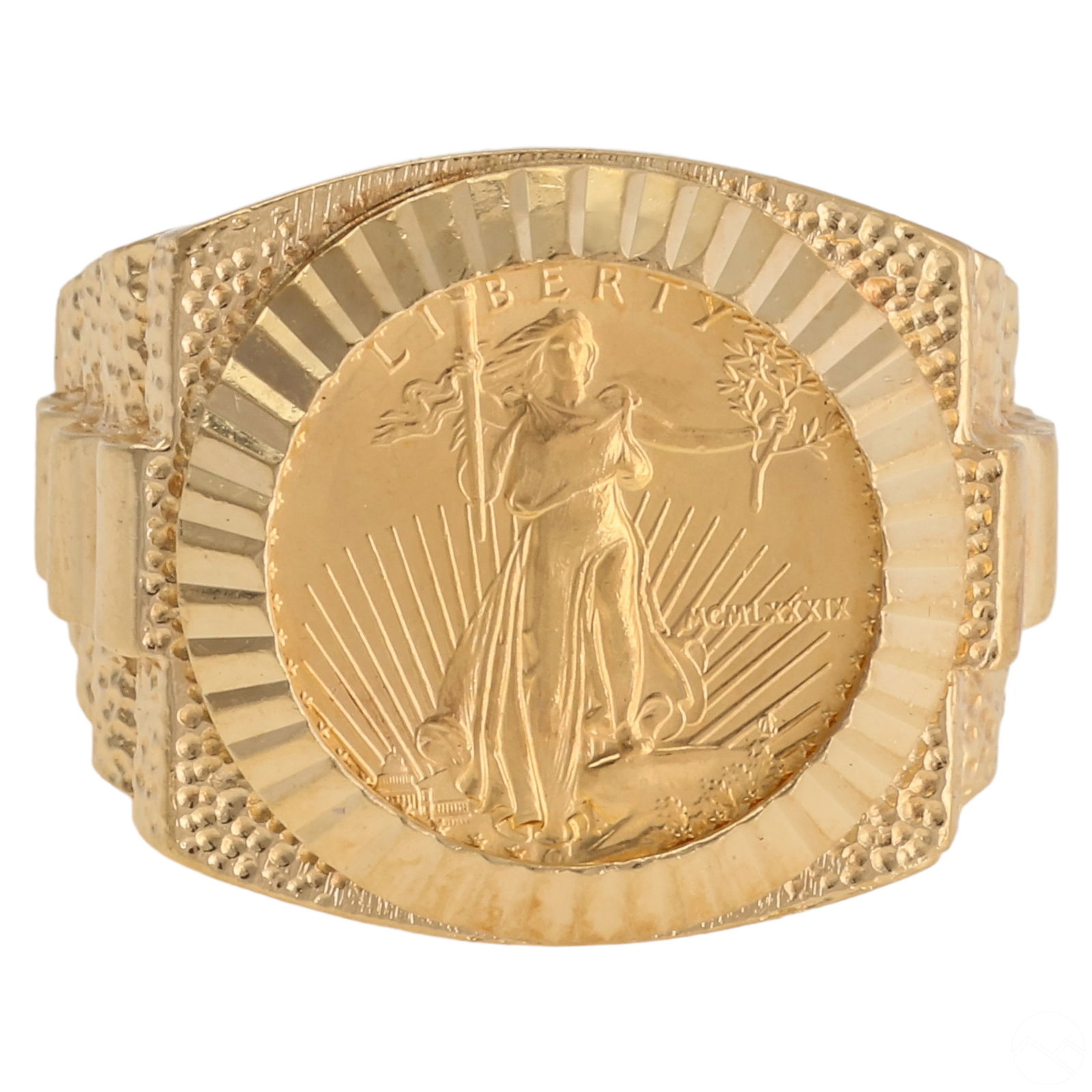14k Gold Ring w/ Genuine 1/10oz Gold Eagle Coin (1 of 10)