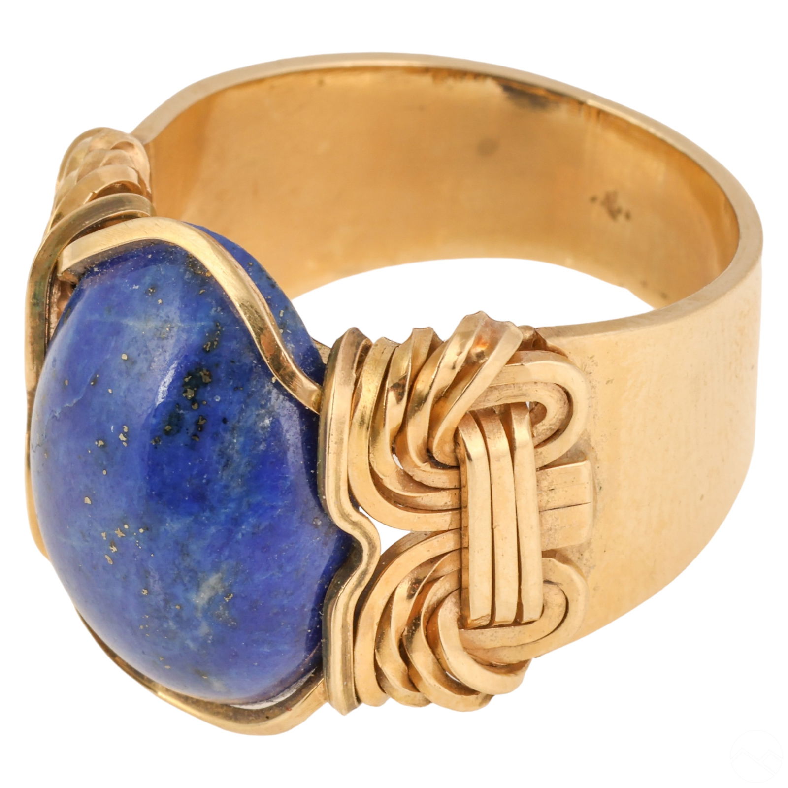 18k Yellow Gold Wire Wrapped Lapiz Lazuli Ring (1 of 6)
