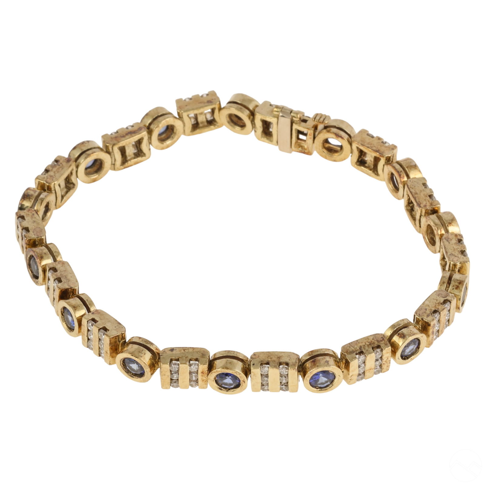 14k Gold Tanzanite & Diamond Tennis Bracelet 35gr. (1 of 6)