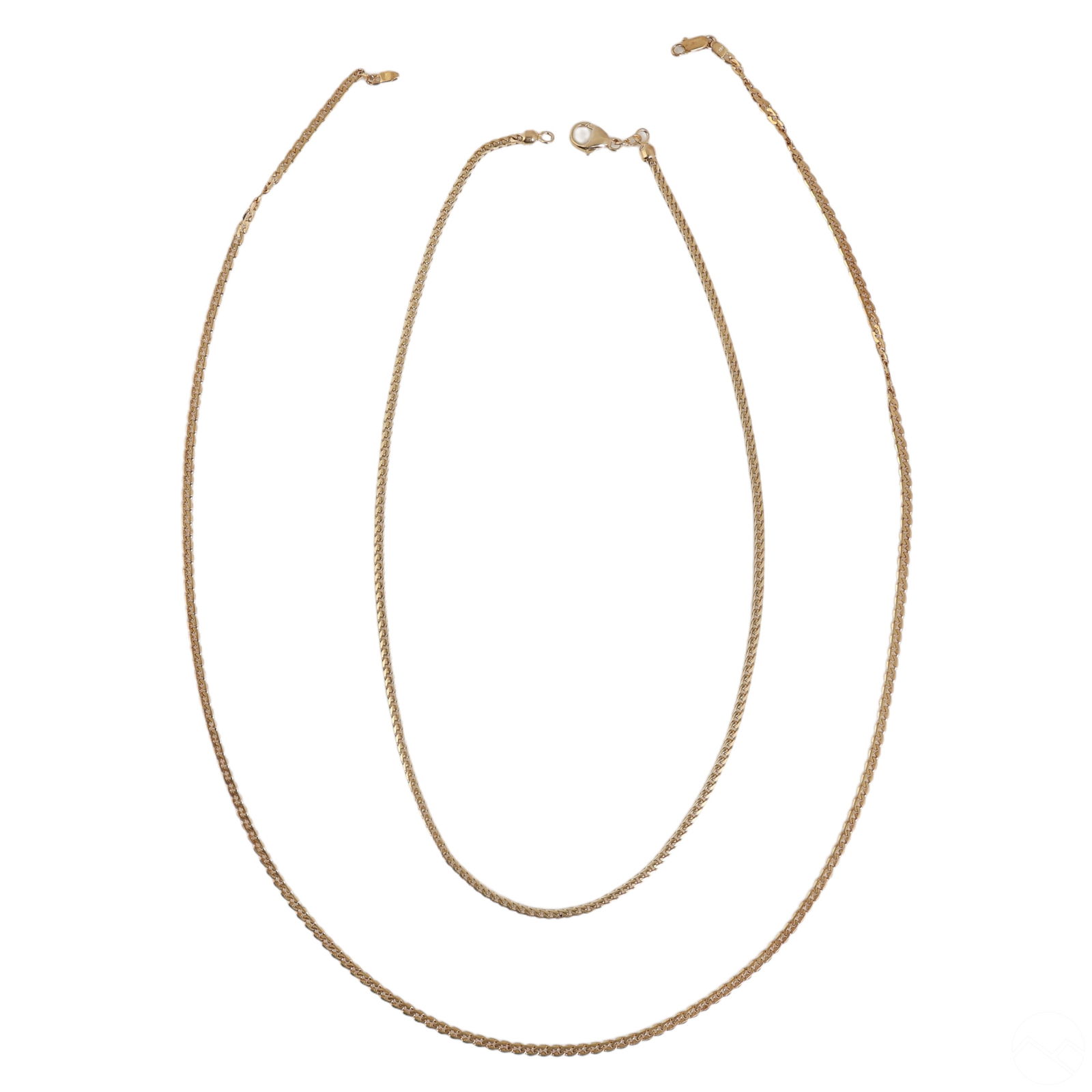 (2) 18k Yellow Gold Link Necklaces 17.5", 23" Long (1 of 6)