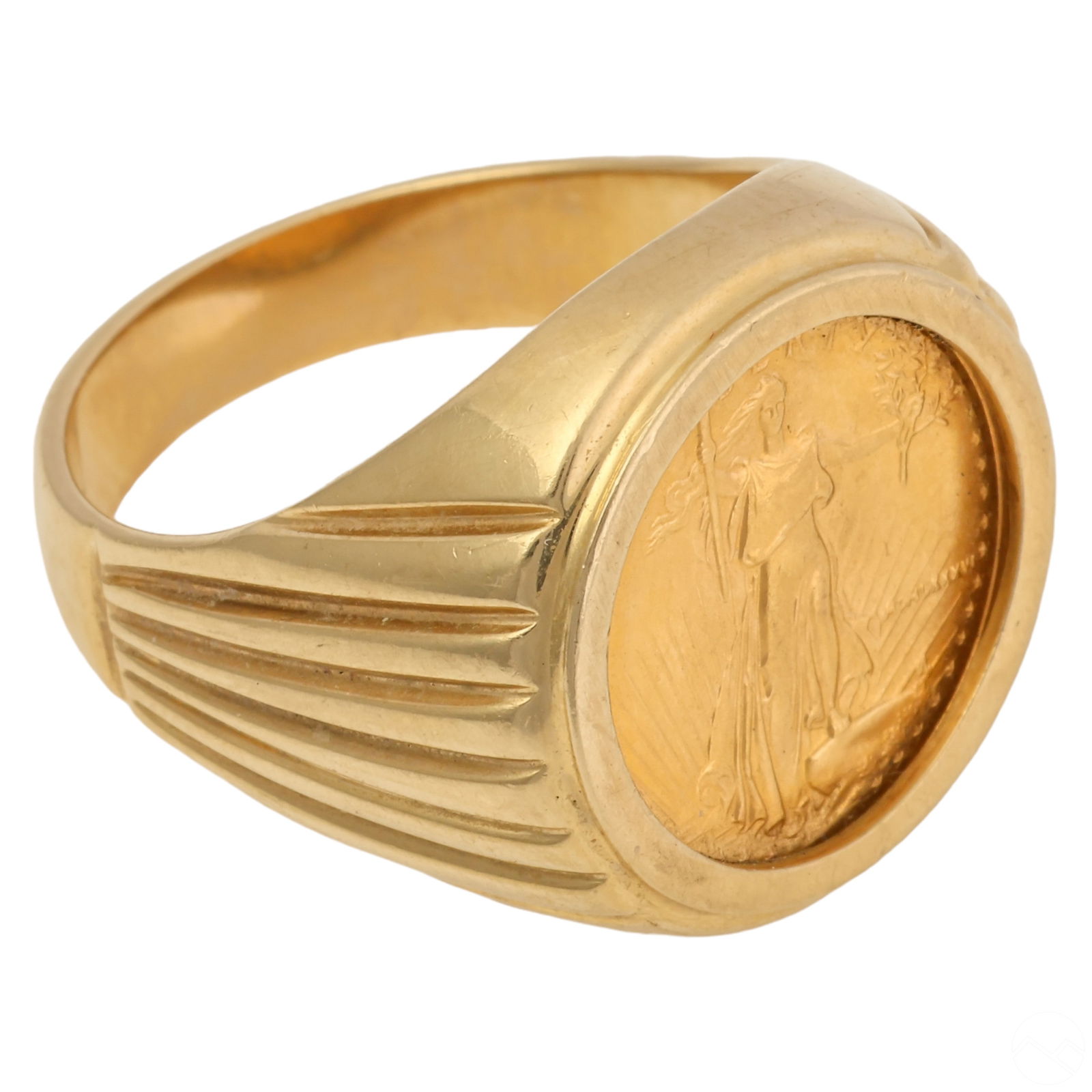 14k Gold Ring With Genuine 1/10th Gold Eagle Coin (1 of 7)