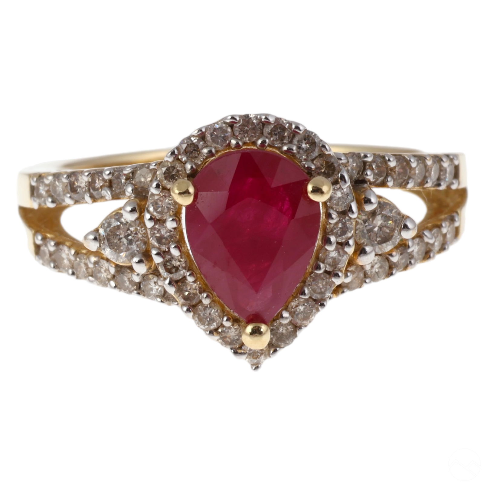 14k Yellow Gold 1.5 CTTW Ruby & Diamond Ring Sz7 (1 of 6)