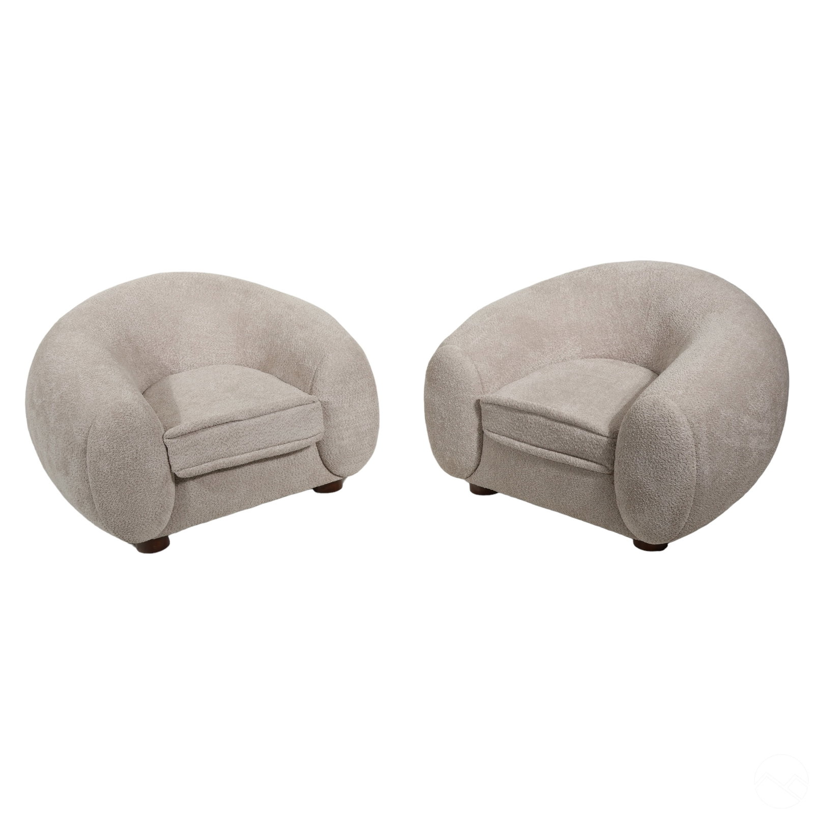 Pair Designer Jean Royere Style Polar Bear Chairs (1 of 8)