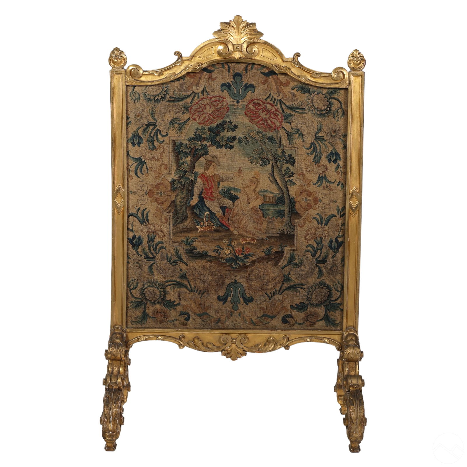 French Regency Antique Tapestry Fireplace Screen (1 of 6)