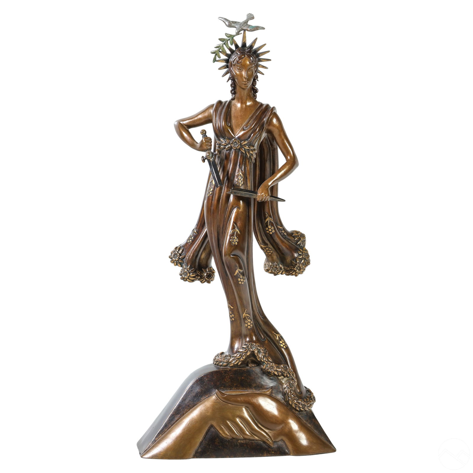 Erte 1892-1990 PEACE LE Bronze Statue SIGNED w/COA (1 of 8)