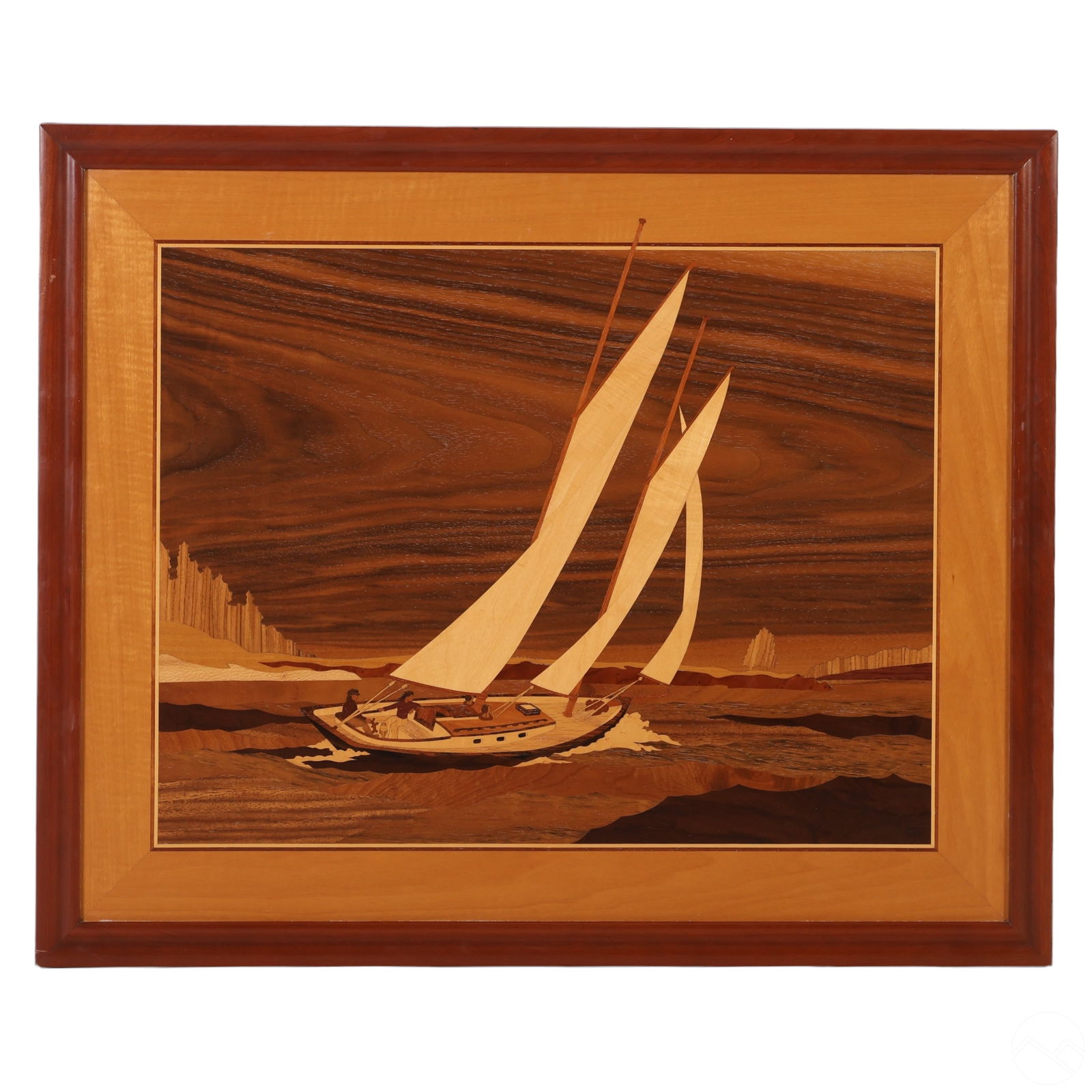 Hudson River Inlay Mixed Woods Schooner Seascape (1 of 8)