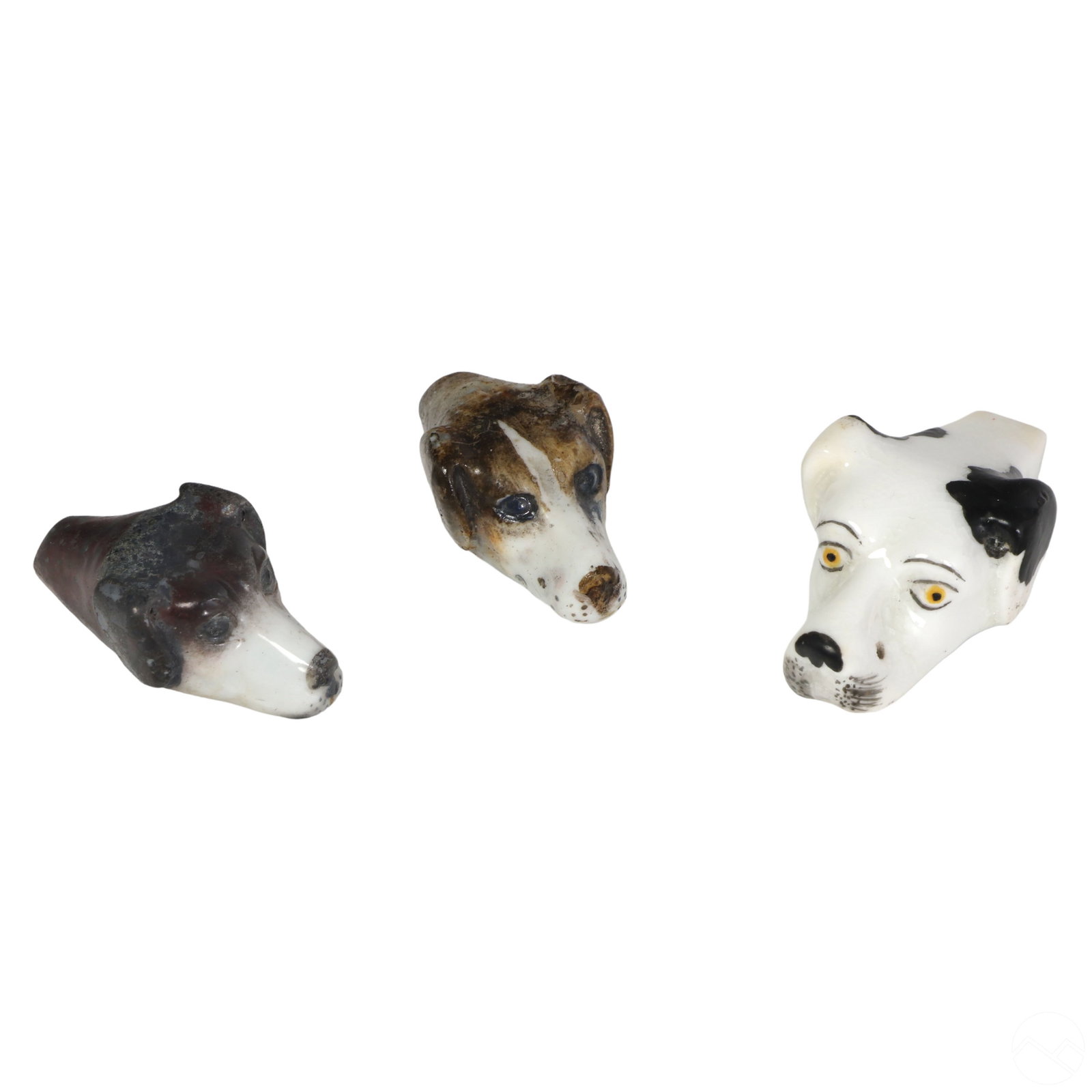 19C English Porcelain Hound Head Hunting Whistles (1 of 8)