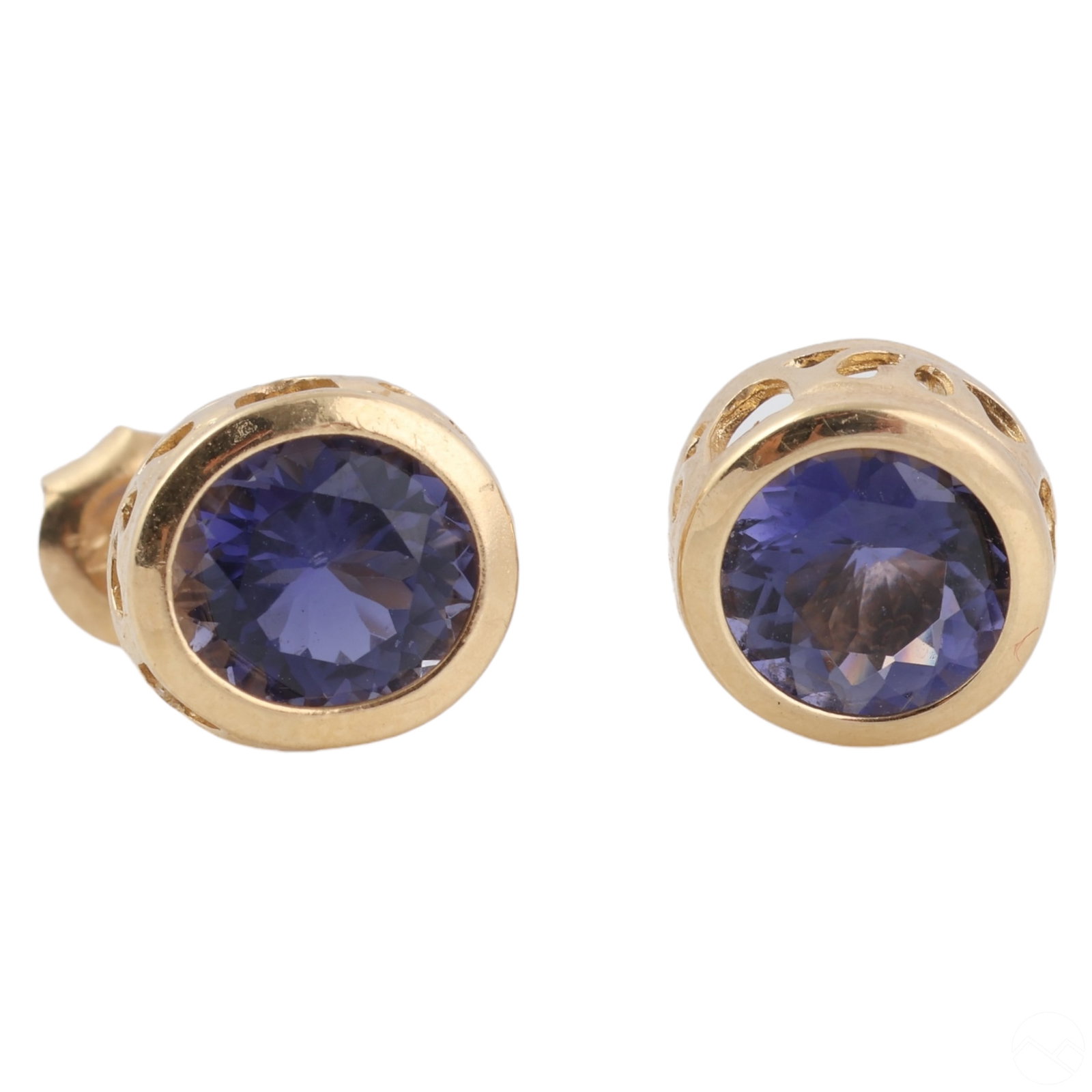 14K Yellow Gold Tanzanite Gemstone Stud Earrings (1 of 6)