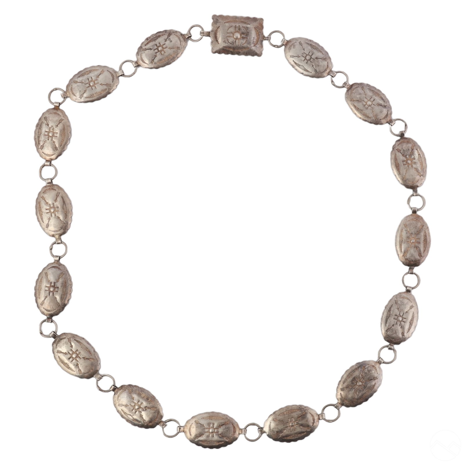 Vintage Silver Navajo Indian Concho Belt 80 grams (1 of 6)