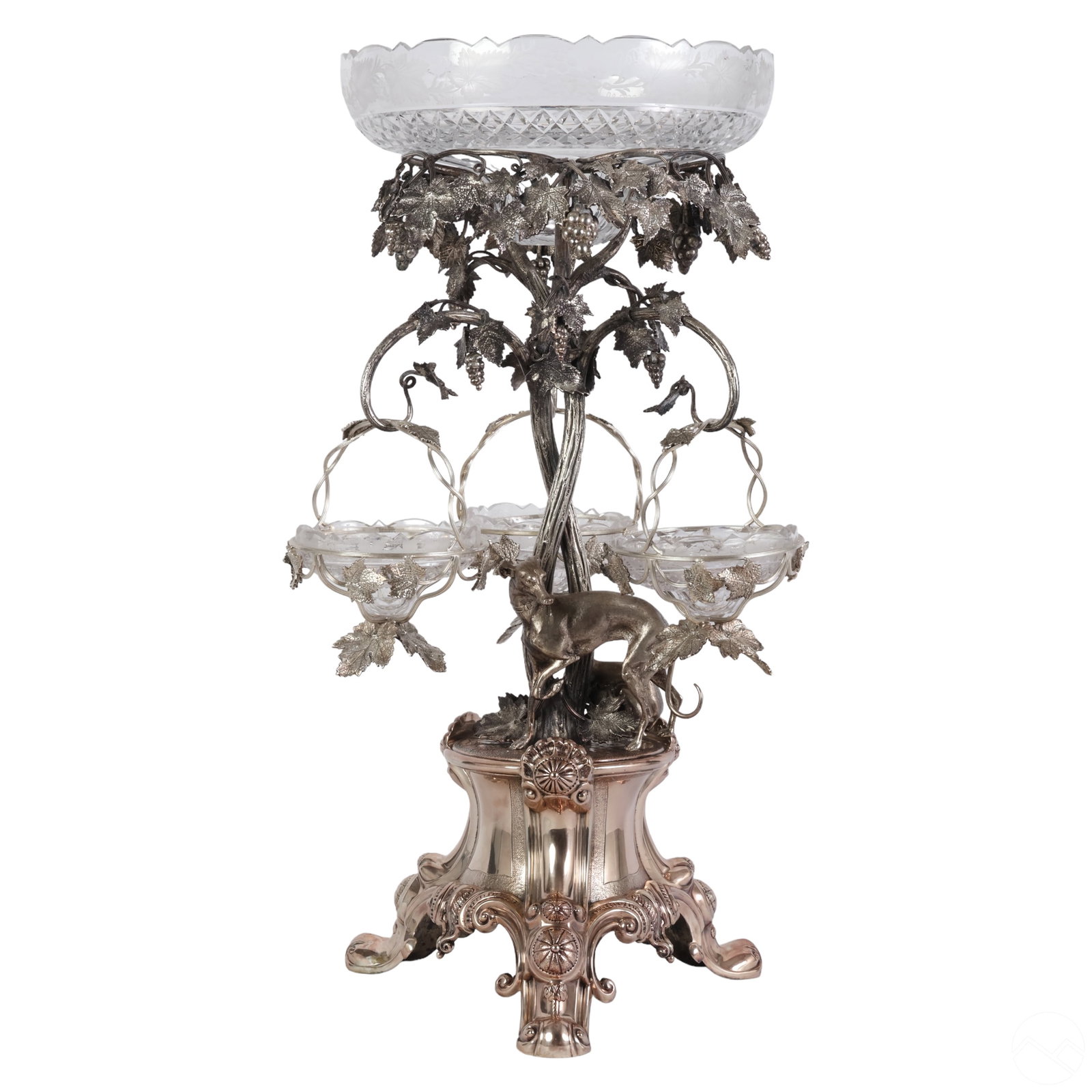 Walker & Hall Sheffield Ornate Silverplate Epergne (1 of 10)