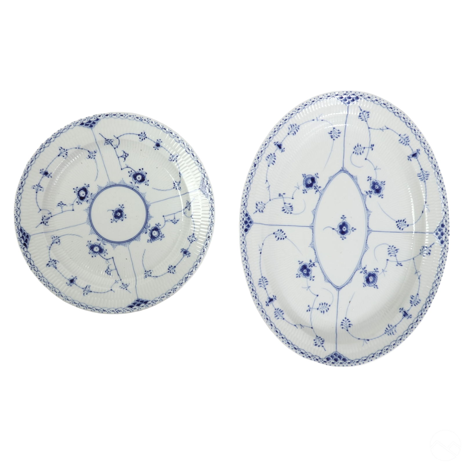 Royal Copenhagen Half Lace Plate & Platter 2pc SET (1 of 9)