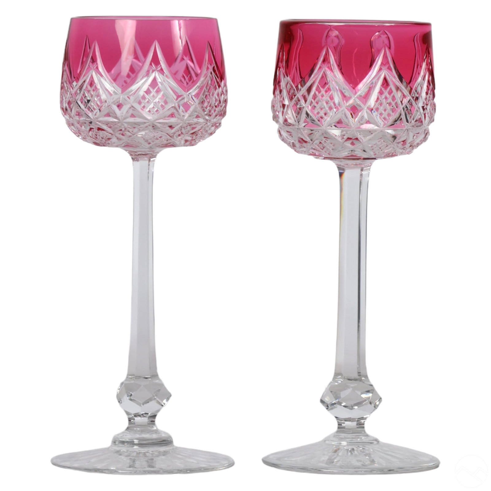 Baccarat Colbert Ruby Cut To Clear Hock Glass SET (1 of 8)
