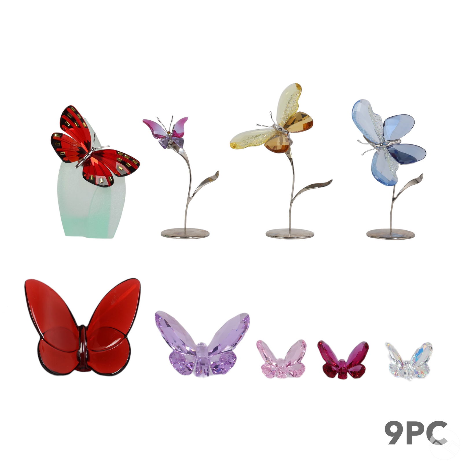 Swarovski Baccarat Crystal Butterfly Figurine LOT (1 of 8)