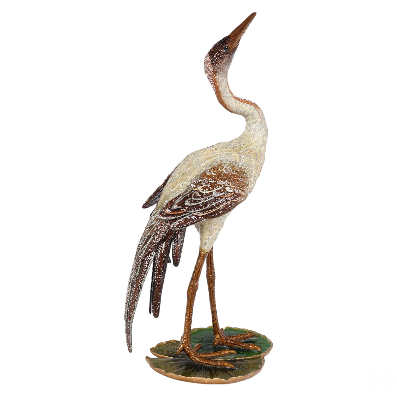 Jay Strongwater Lily Pad Crane Statue SIGNED MIB (1 of 9)