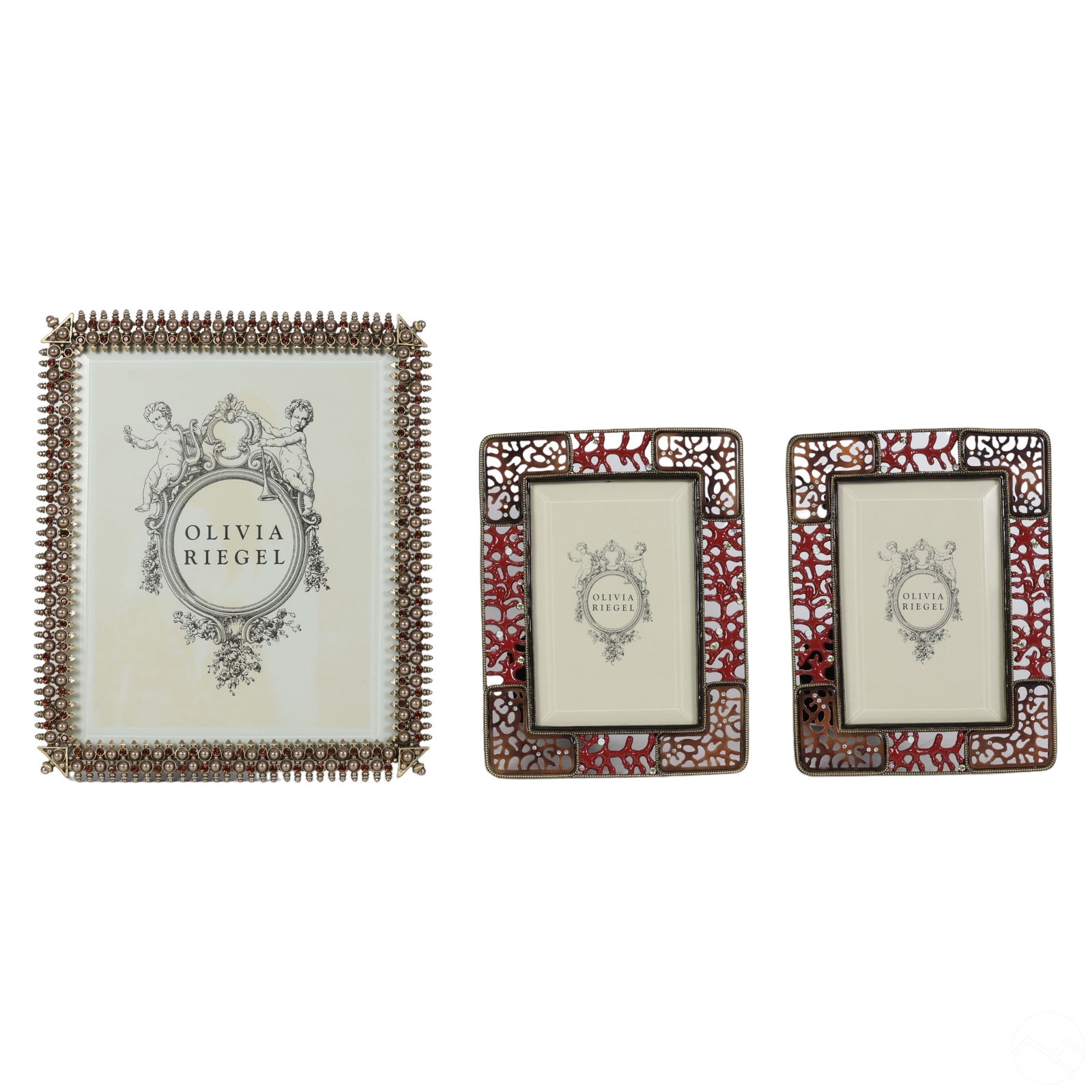 Olivia Riegel Jeweled Enamel Photo Frame 3pc LOT (1 of 7)