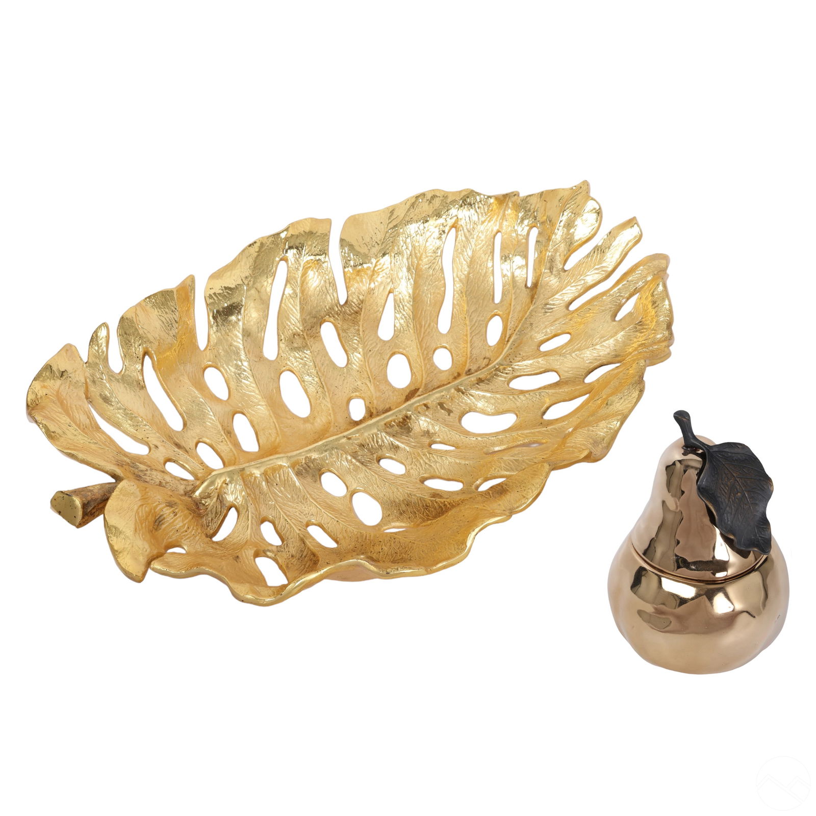 Michael Aram Leaf Centerpiece & Pear Candle 2p LOT (1 of 8)