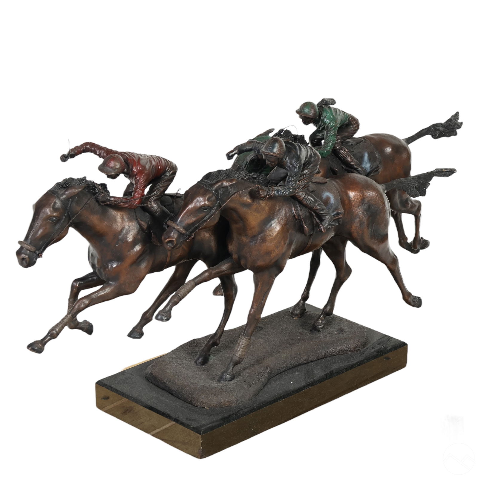 Duane Scott 20C Three Race Horses Bronze Sculpture (1 of 8)