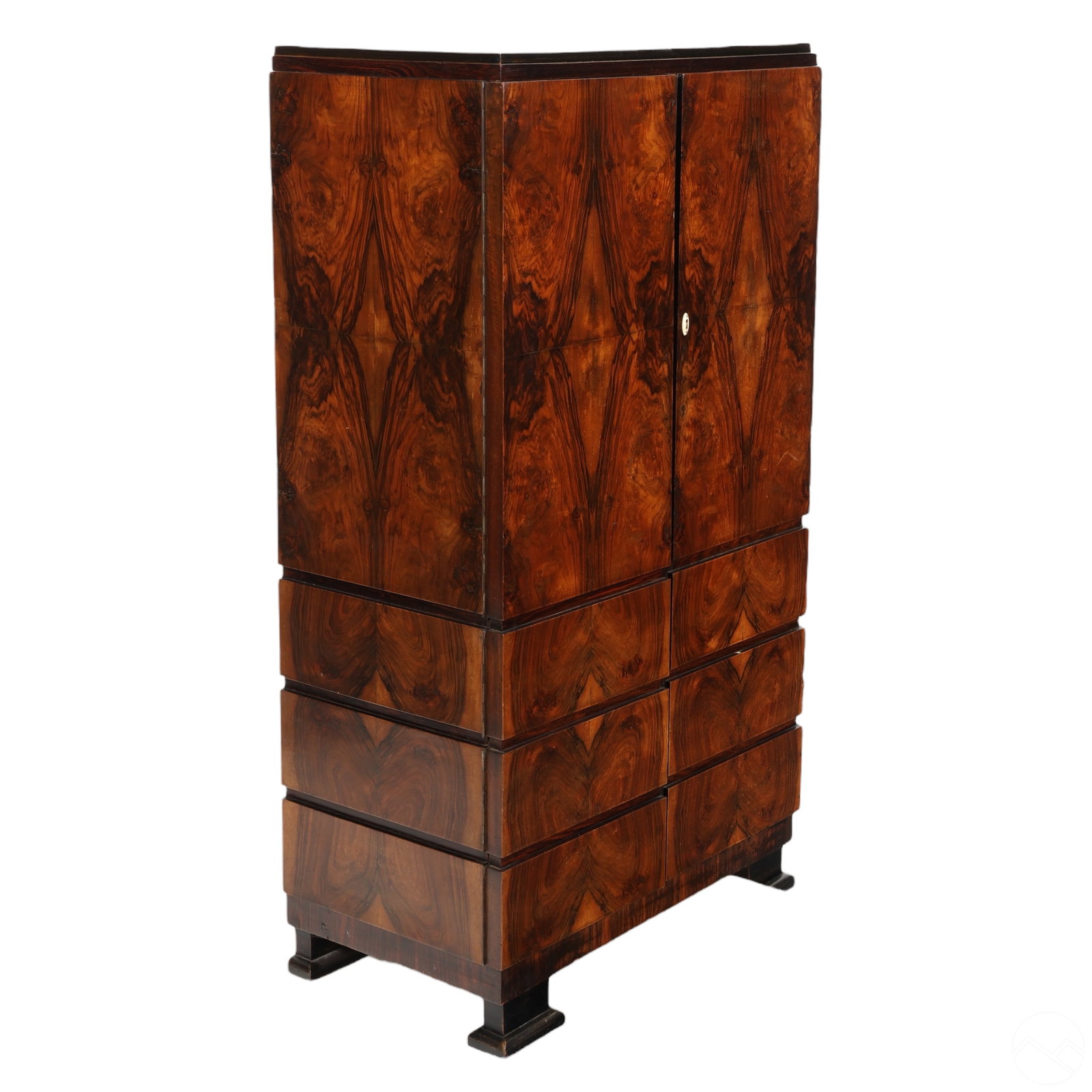 Art Deco Walnut Burl Wood Dresser Armoire Cabinet (1 of 8)