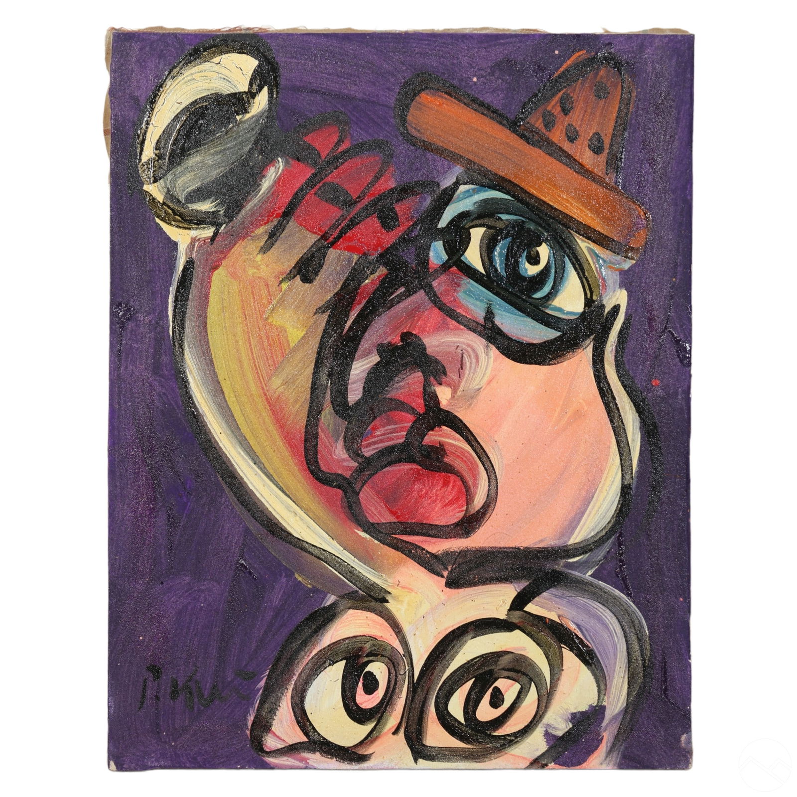 Peter Keil b.1942 Neo Expressionism Oil Painting (1 of 5)