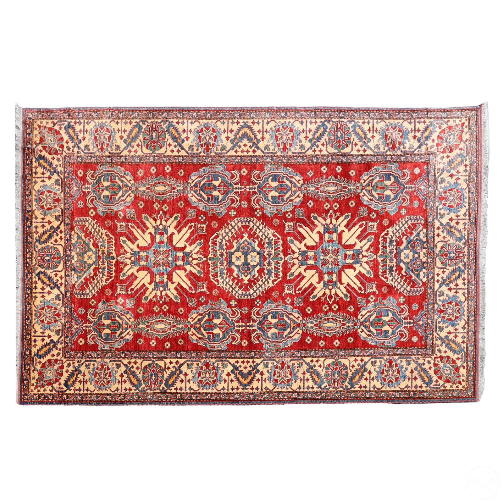 Indo Persian Oriental Knotted 12" Area Rug Carpet (1 of 4)