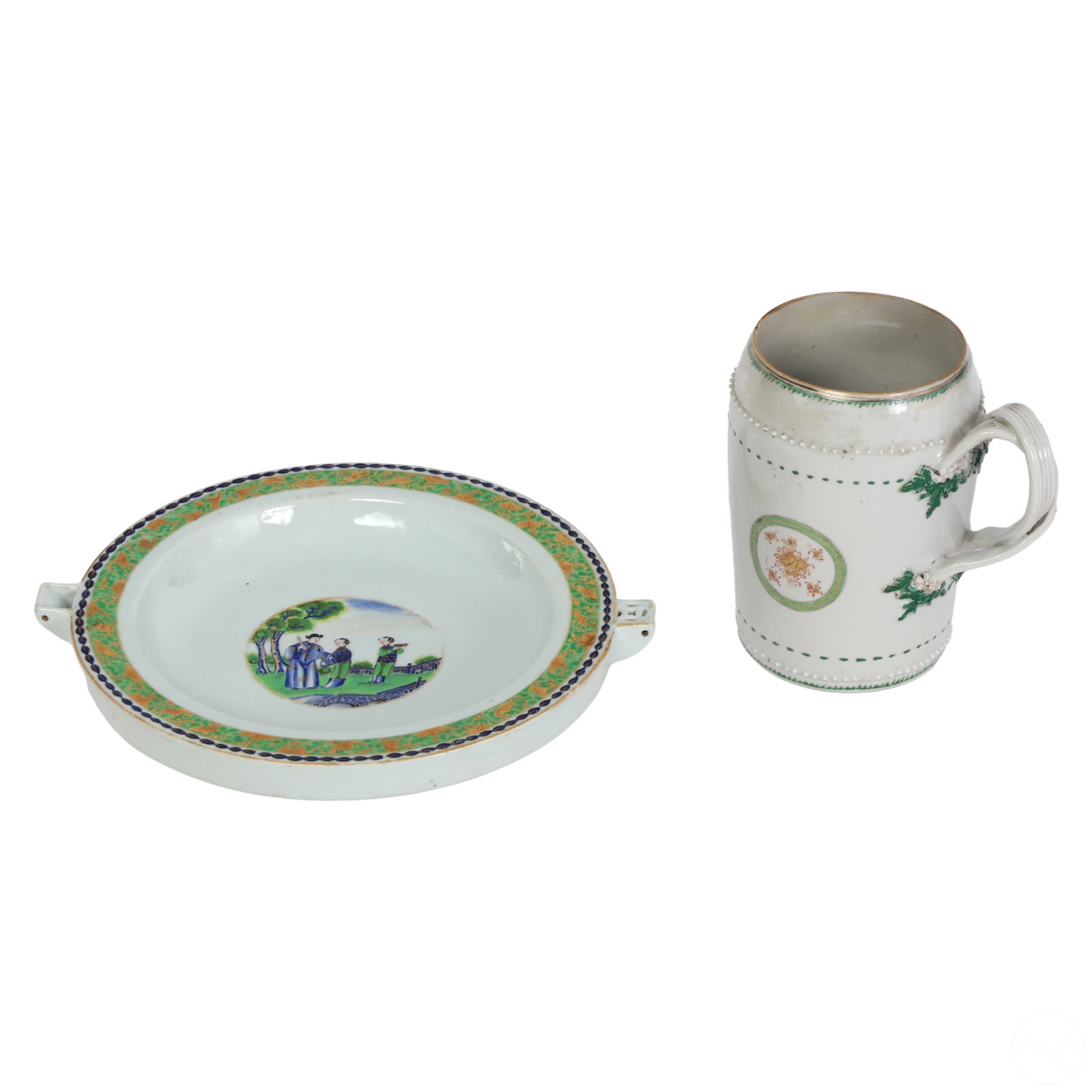 Chinese Export Famille Verte Ceramic Plate Mug LOT (1 of 7)